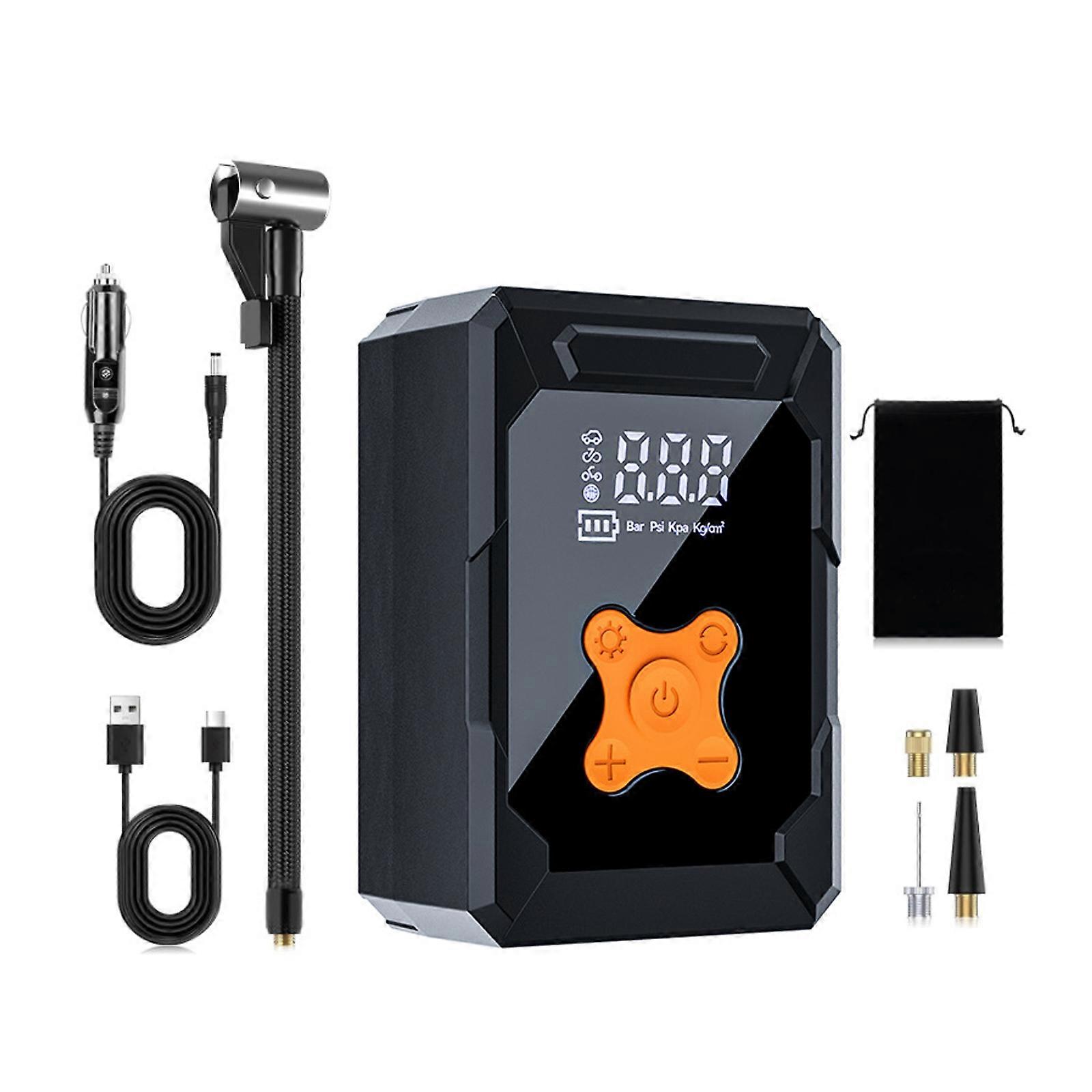 Digital Display Tire Inflator with Backlight Flashlight Power Banks Function Portable Air Compressor Universal Air Pumps Multicolor