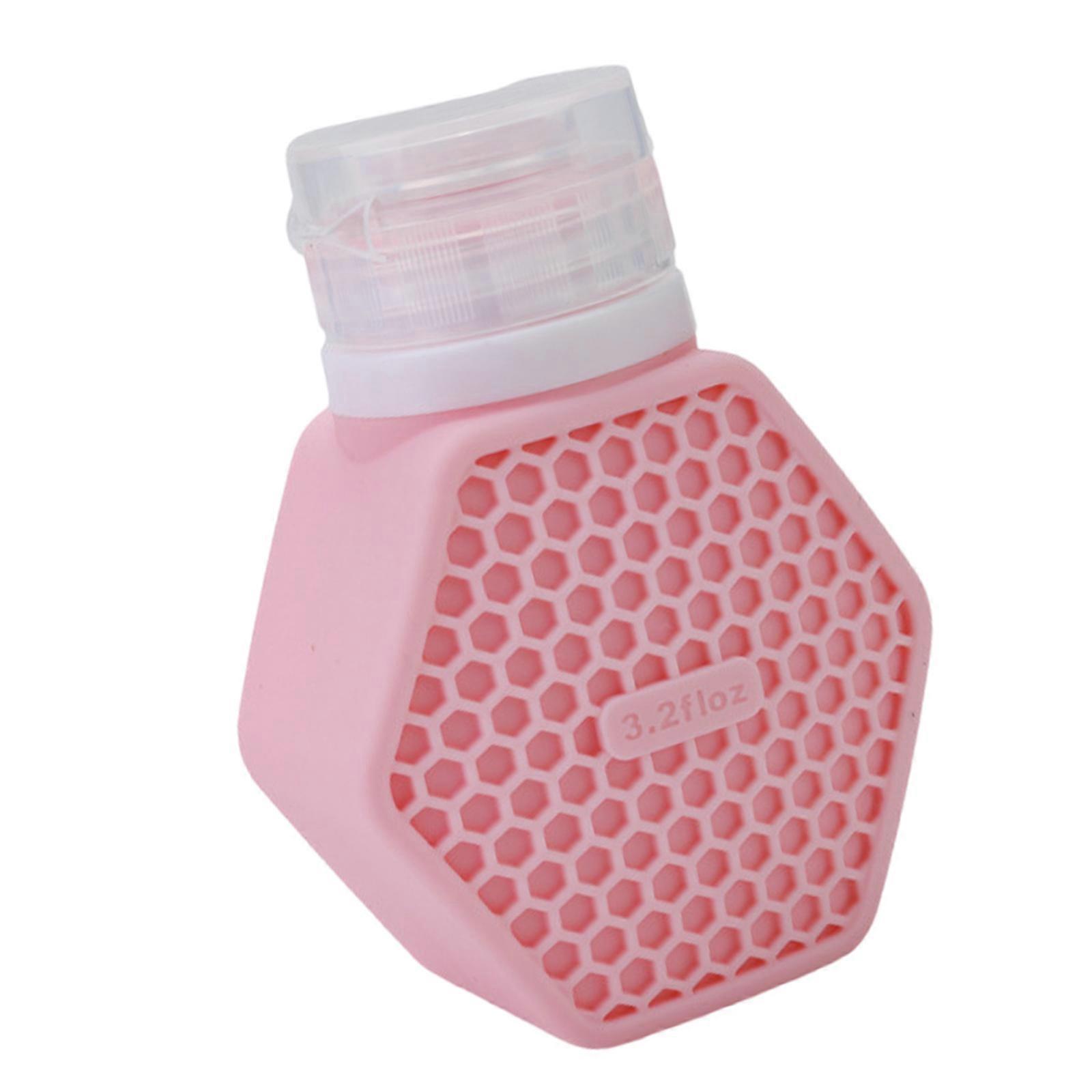Squeezable Travel Container for Cosmetics Toiletries Leakproof Design Soft Silicone Bottle Multiple Color Option  Pink