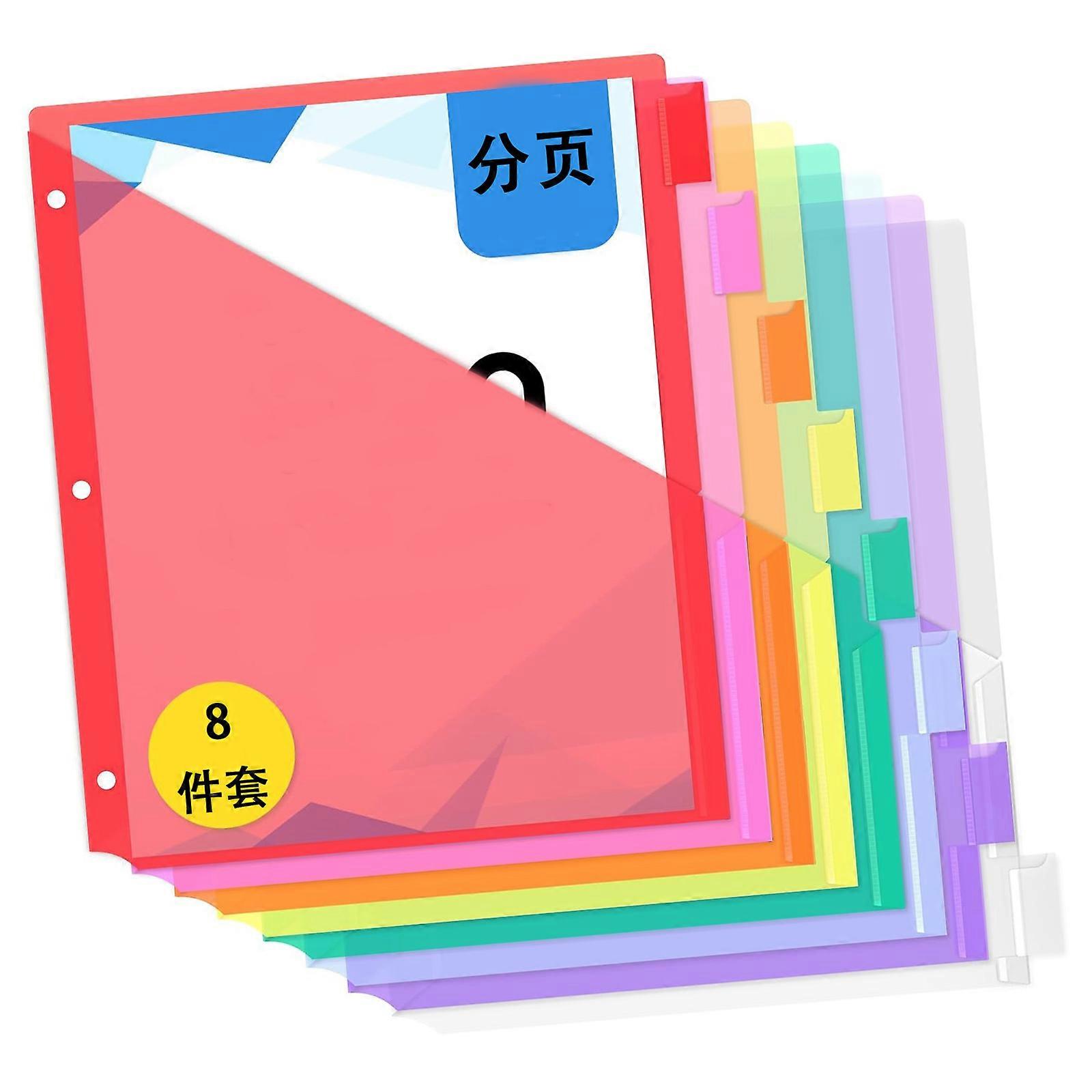 8 Pockets Document Sorting Bag With 8 Colored Dividers Letter Size Water Resistant File Organiser with Removable Page Multicolor