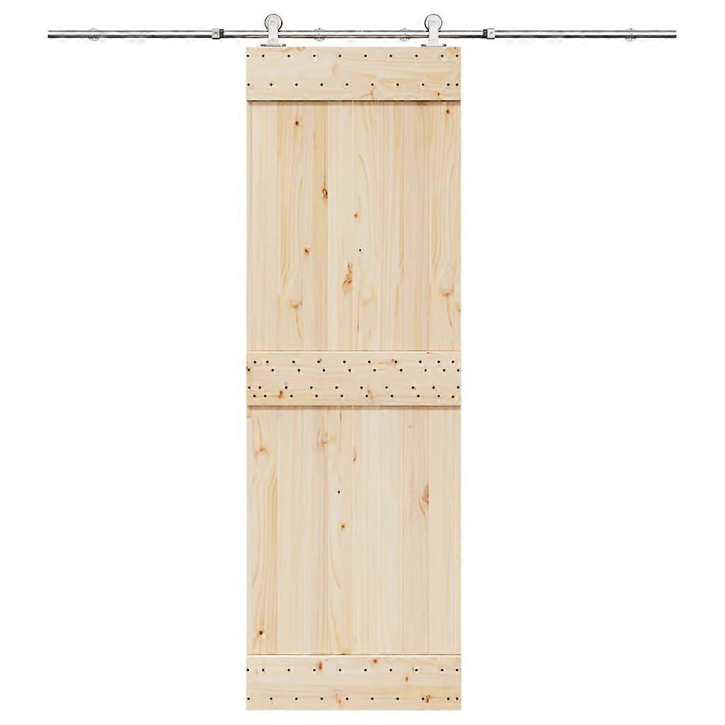 Sliding door fitting set 200 cm stainless steel silver