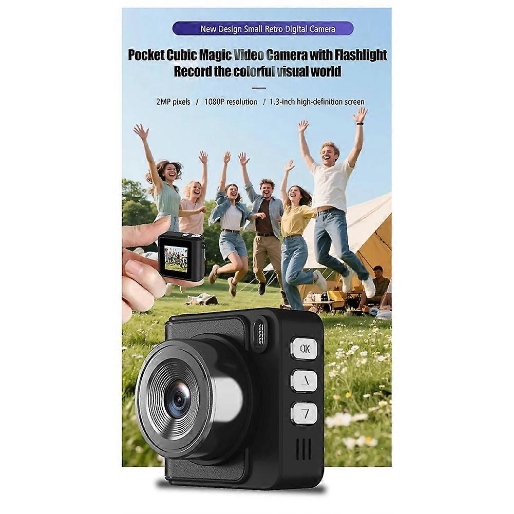 Retro Keychain Camera with Flash Lamp Small Digital Camera for Kids Microcamera Automatic Loop Video Mini Camcorders
