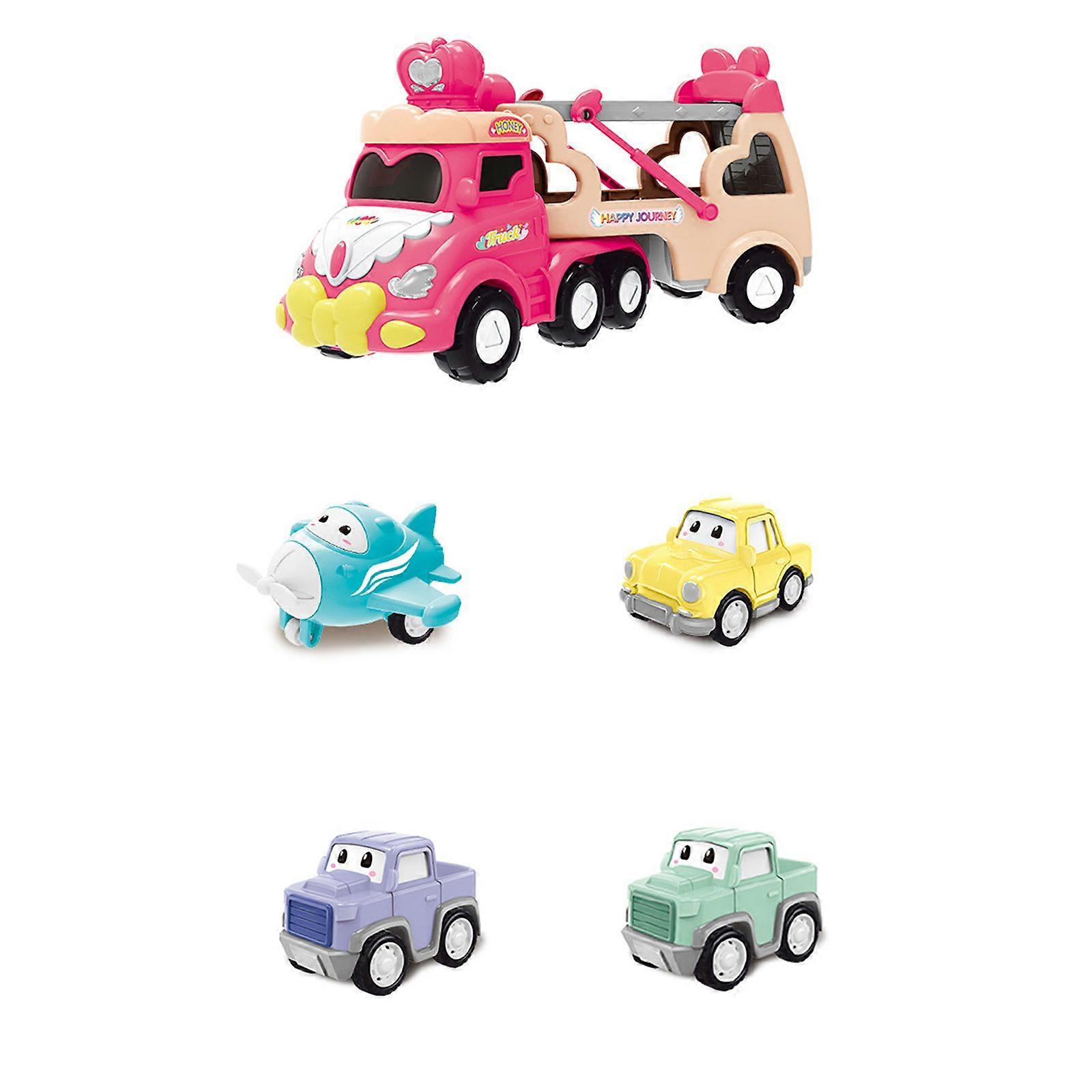 Quality Abs Double Layered Transport Vehicle with Lights Sounds Foldable Loading Platform Providing Adventure for Kids Multicolor