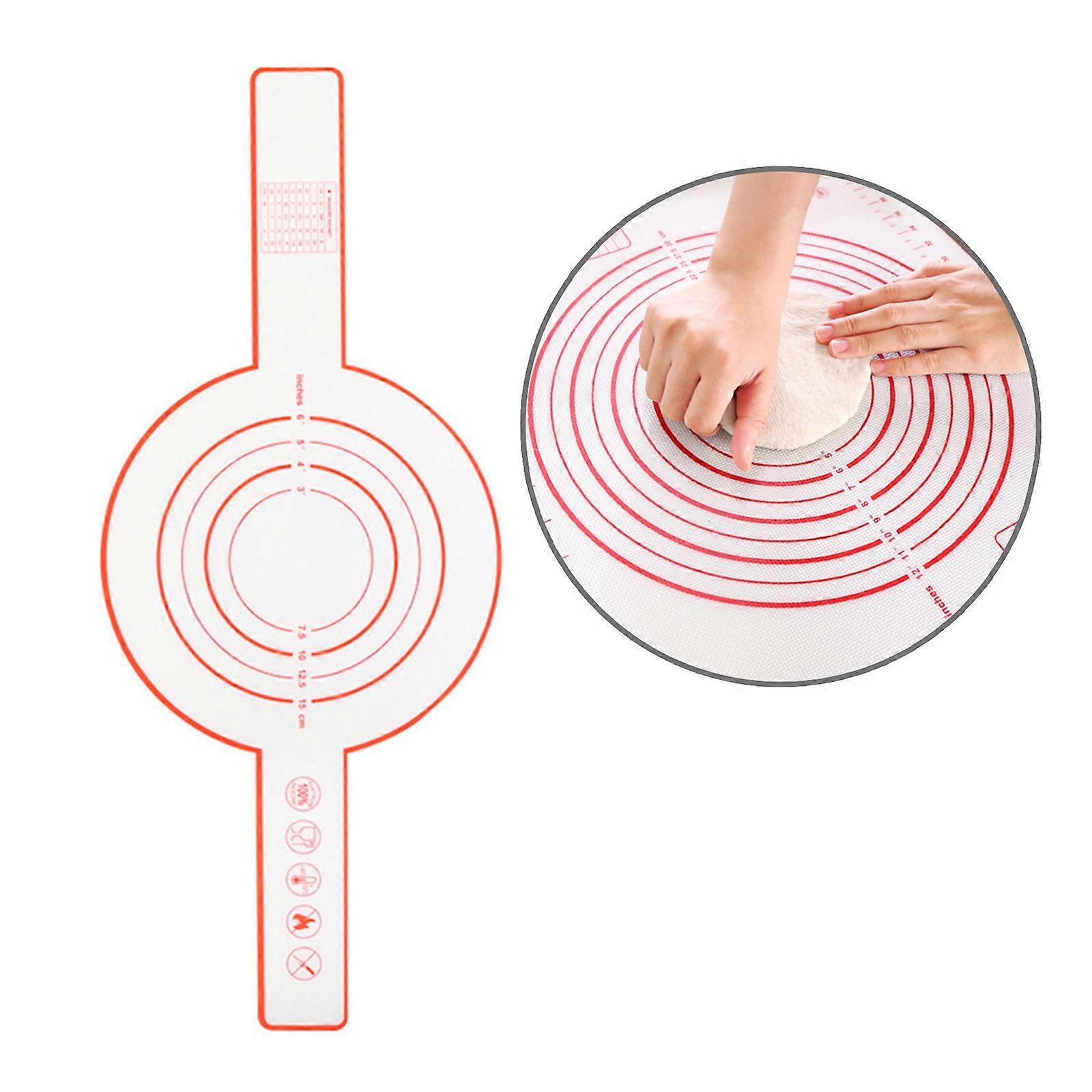 Silicone Baking Mats Long Handle Kneading Pad Convenient Dough Transfer Pad Convenient Kitchen Tool for Bread Kneading  Red