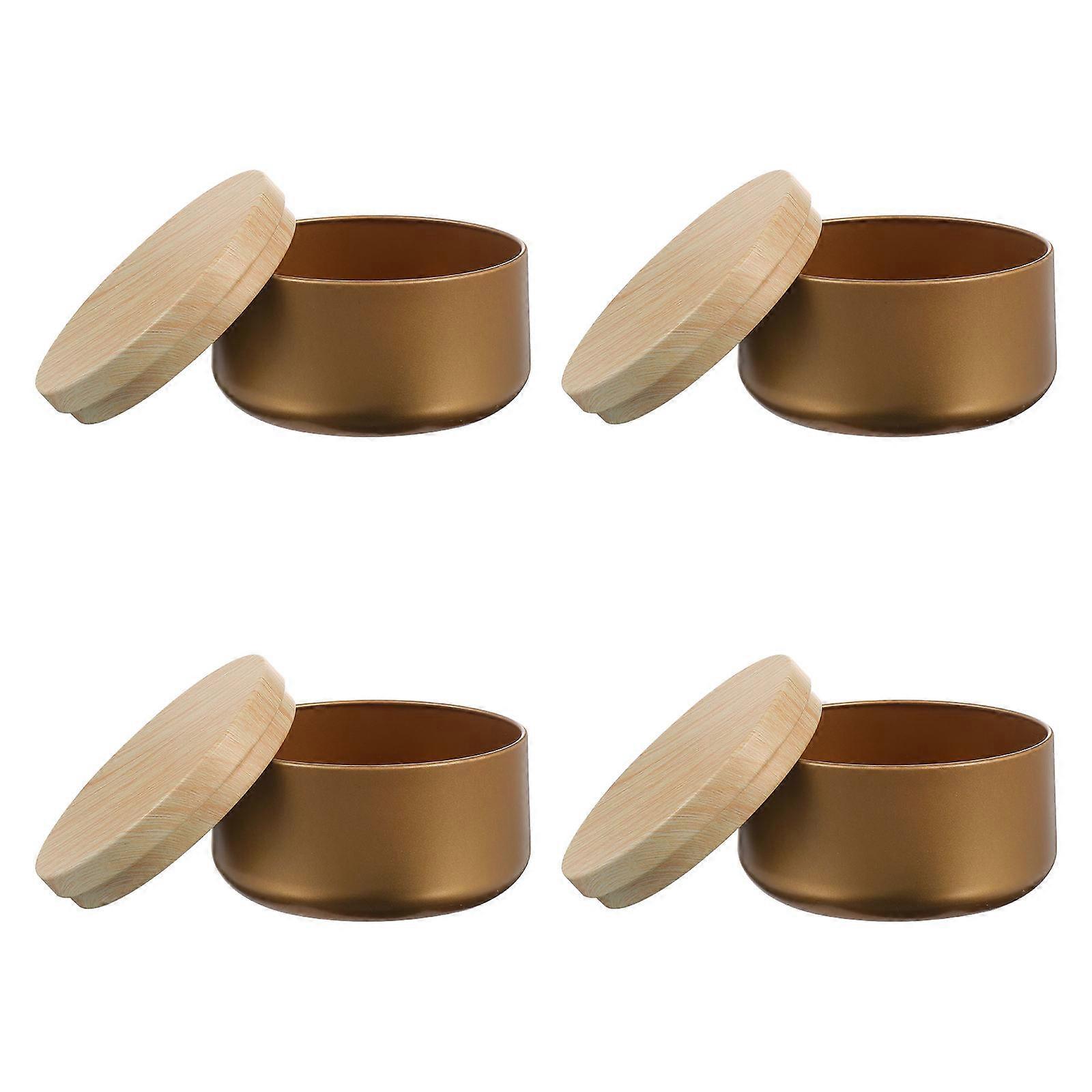 Candle Jars With Lids Crystal Wax Storage Rustic Style Travel 4Set