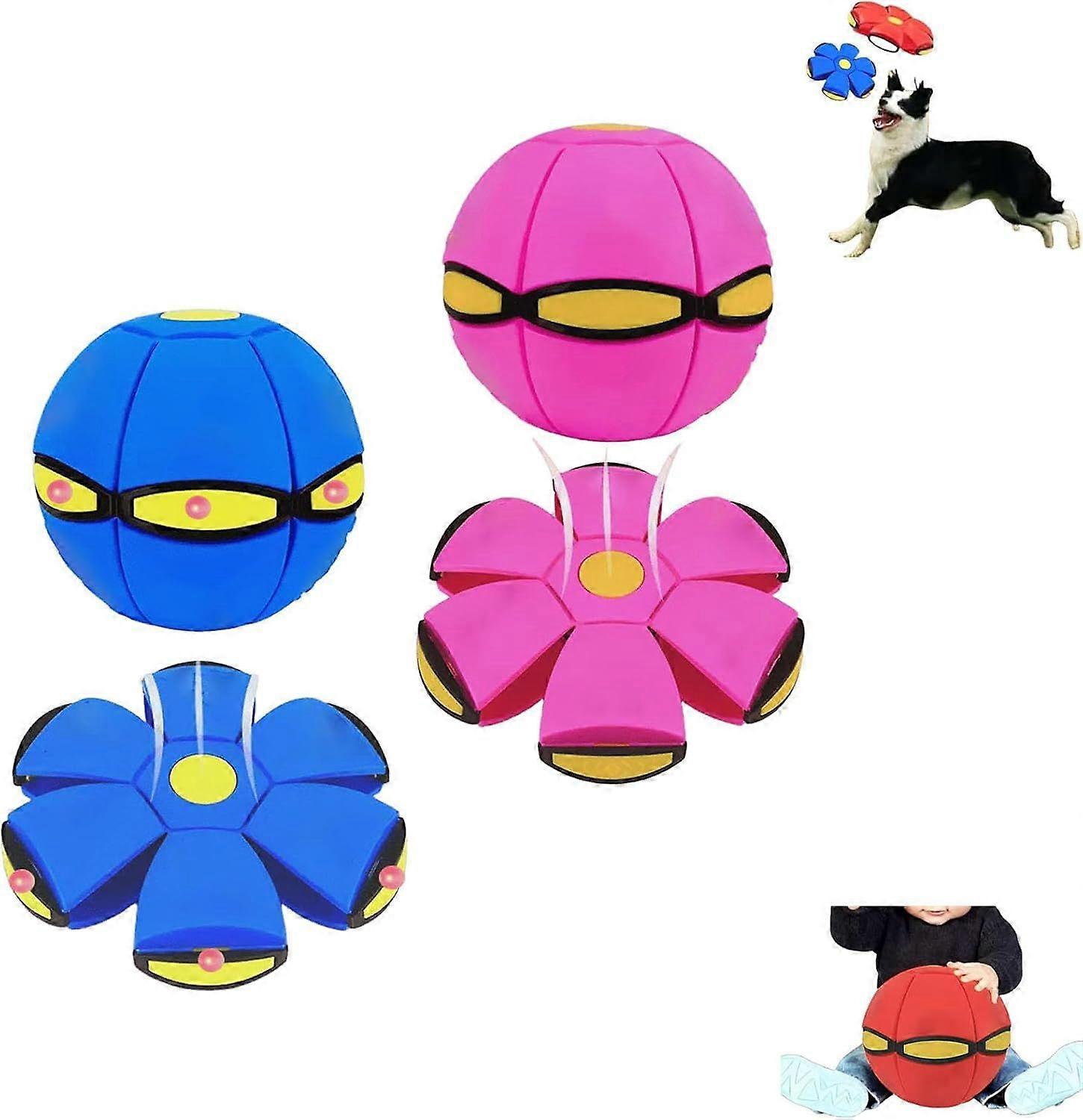 unique Dual-Form Magic Metaball & Flying Saucer - Switchable Bouncing Ball Toy with 6 LED Lights for Kids, Magic Bouncing Balls