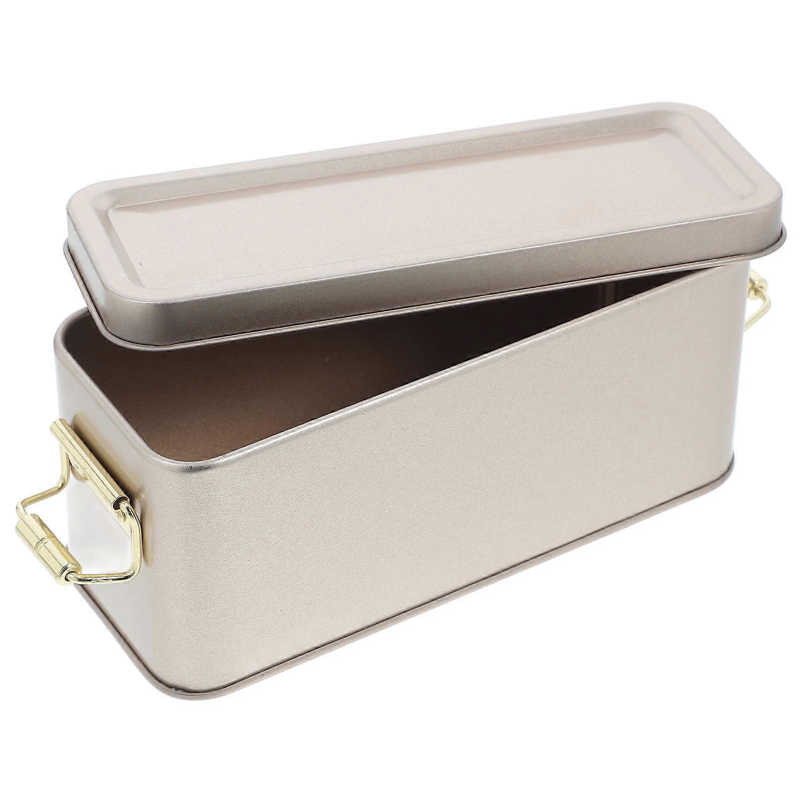 Iron Box Decorative Tin Container for Cookie Storage with Lid