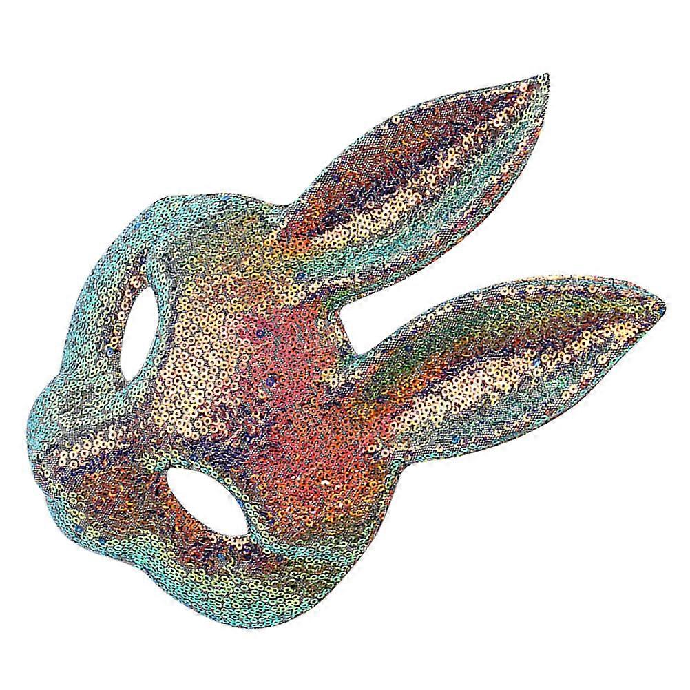 Bunny Mask Sparkling Sequin Rabbit Mask Cosplay Events Multi Eva for 1Pcs