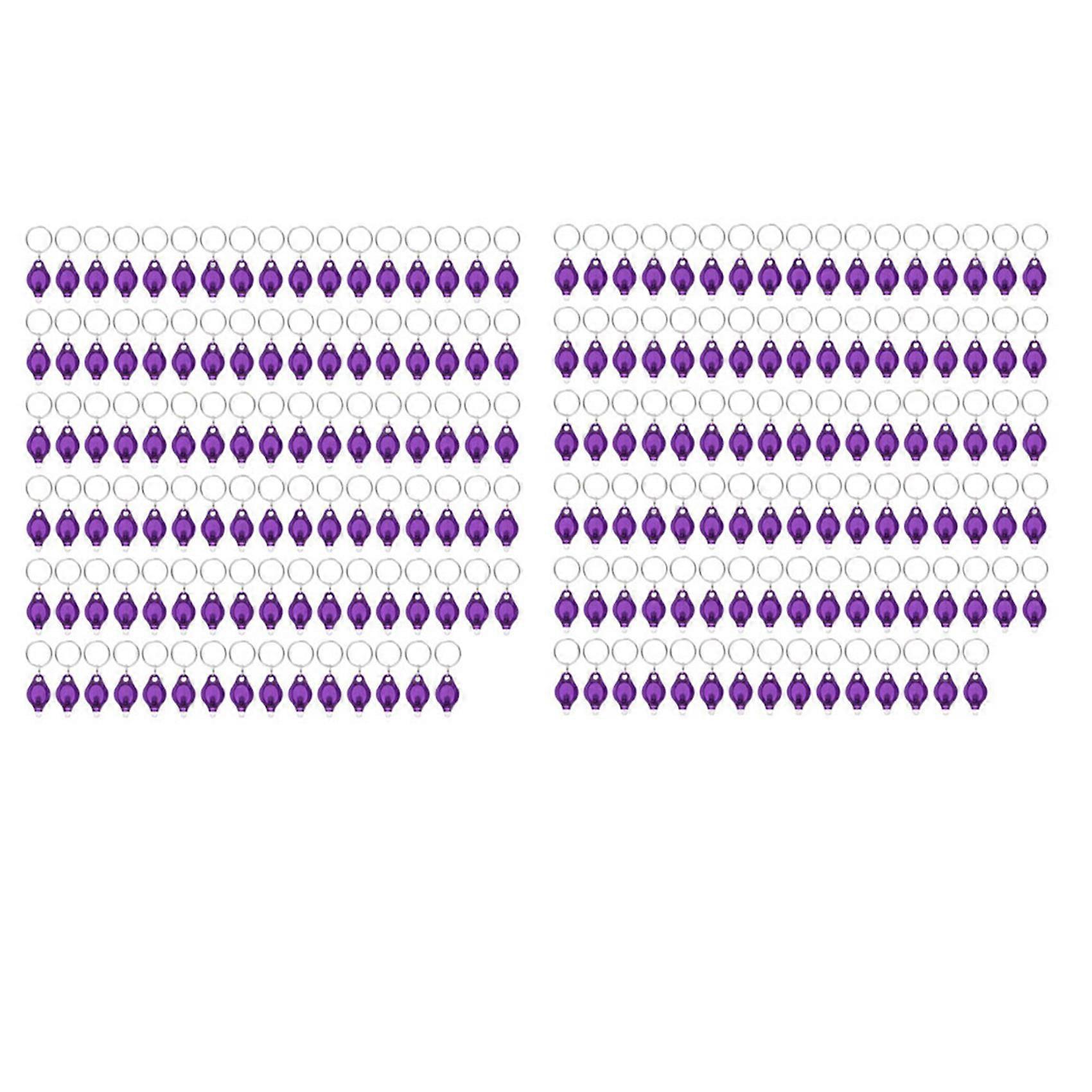 Pack of 200 LED Keychain Flashlight, 395Nm UV Keychain Flashlight, UV Light Flashlight Keychain,Purple