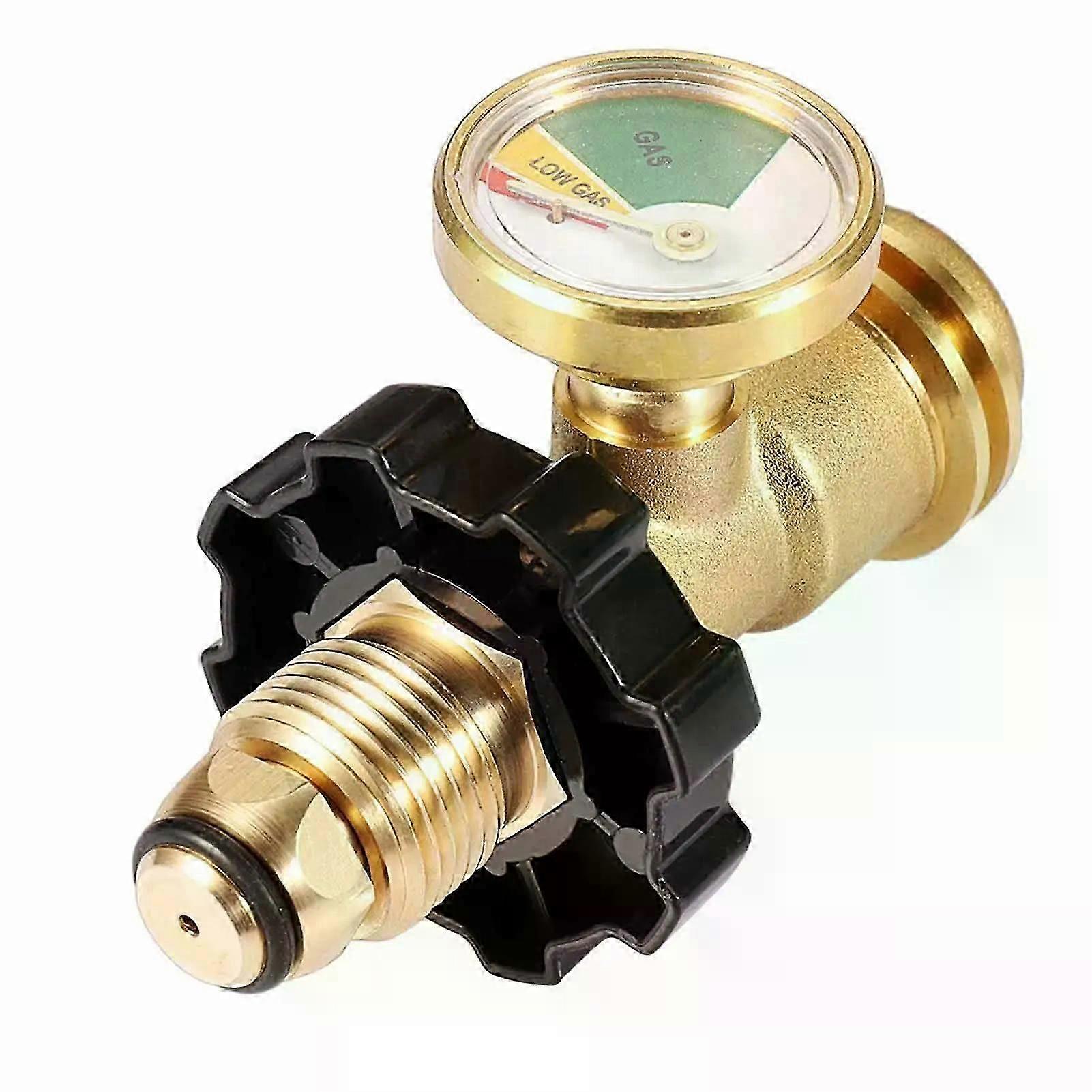 Propane Tank Gauge Adapter Level Indicator Universal Brass Fittings Convert POL to QCC1 Type 1