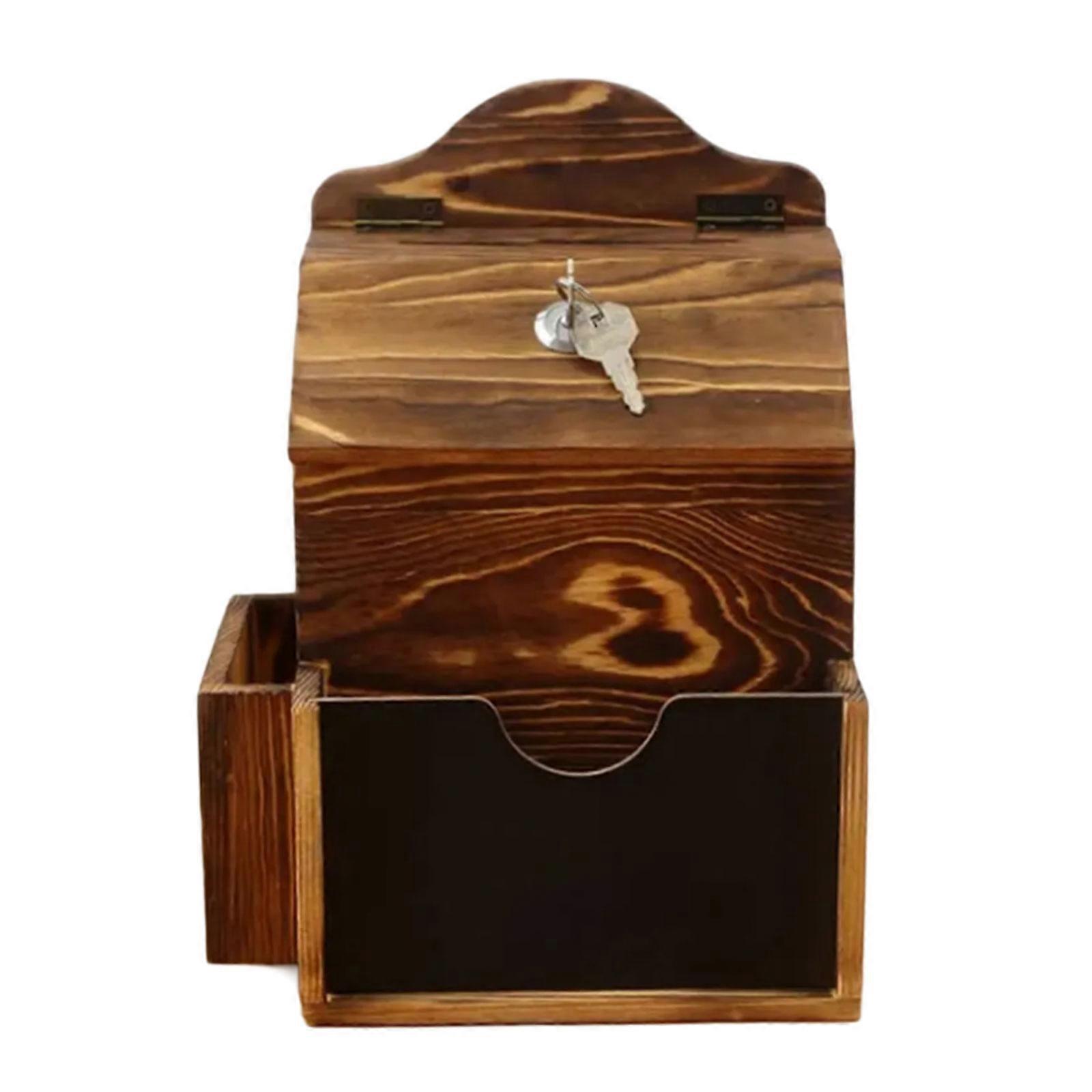 Retros Styles Mailbox With Lock And Key Message Board Side Pocket Wall Mounted For Church Reception Area Multicolor