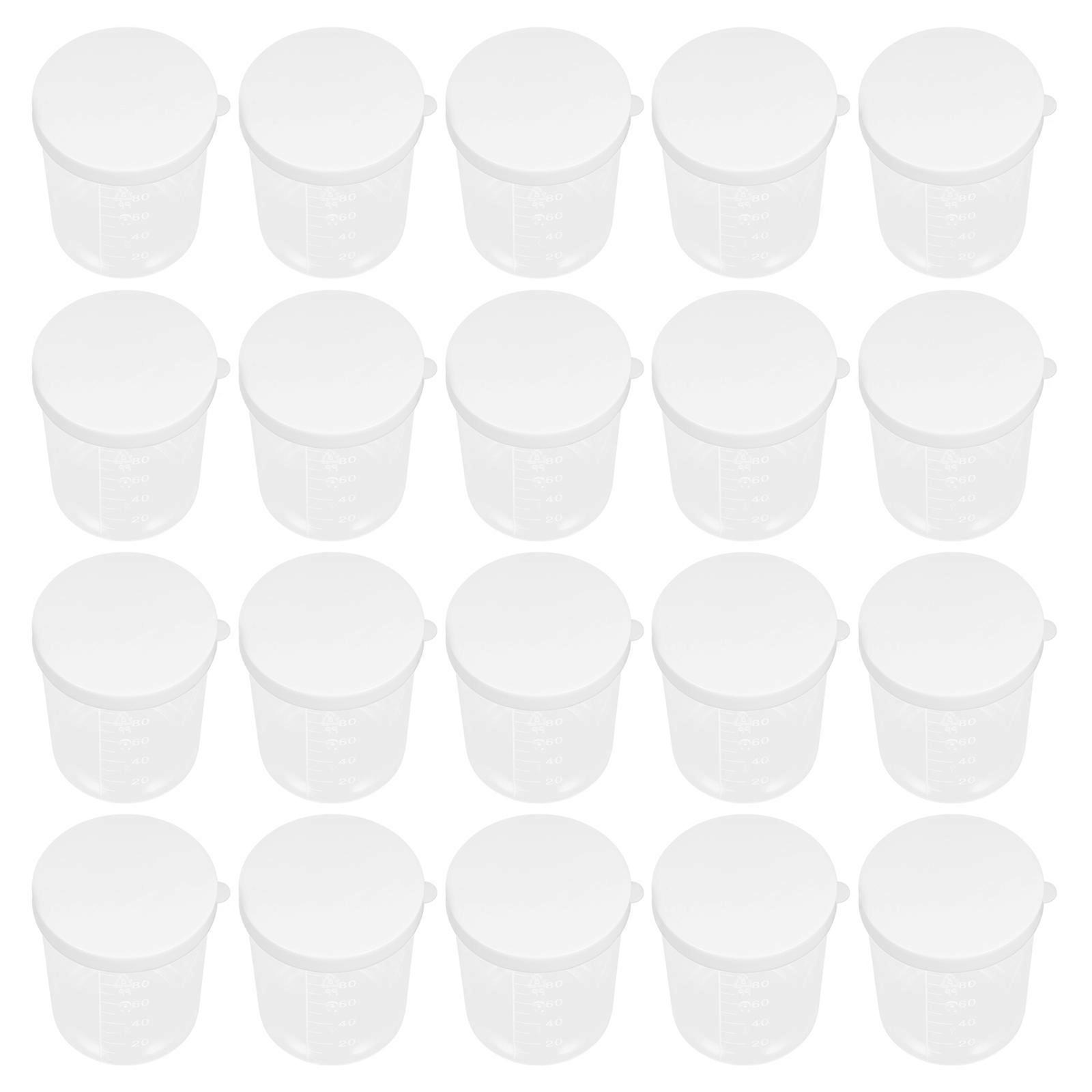 Plastic Measuring Cup with Lid for Liquid Measuring 20Pcs Sample Containers