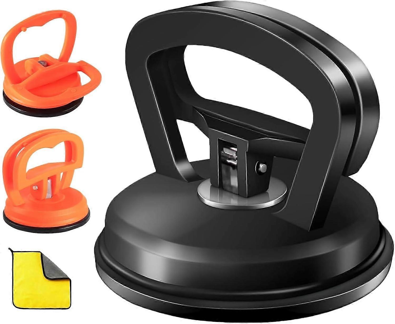 3 Pack Car Dent Puller Kit with Suction Cup for Quick Auto Body Dent , Black and Orange