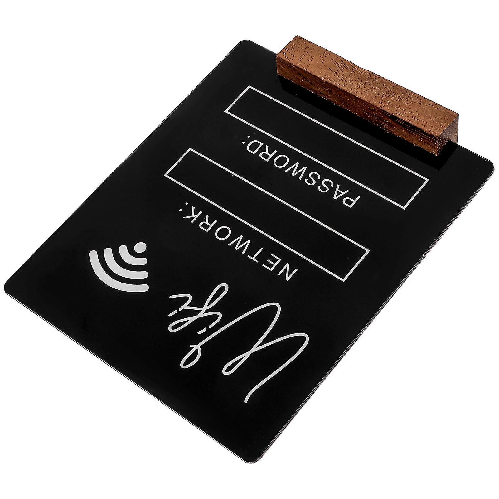 Acrylic WiFi Password Sign for Guests with Black Color and Design 4.5 x 6.7 Inches