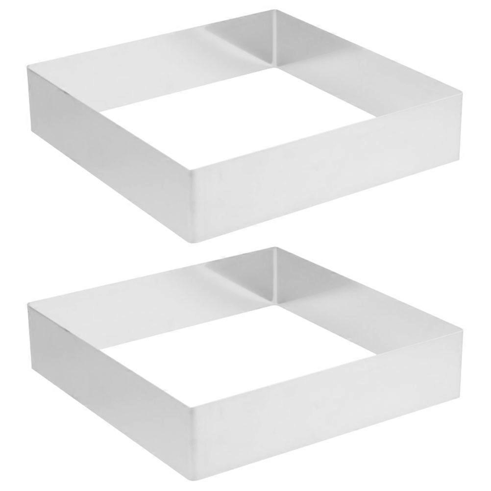 Stainless Steel Square Mousse Ring Cake Mold for Precise Baking 2Pcs