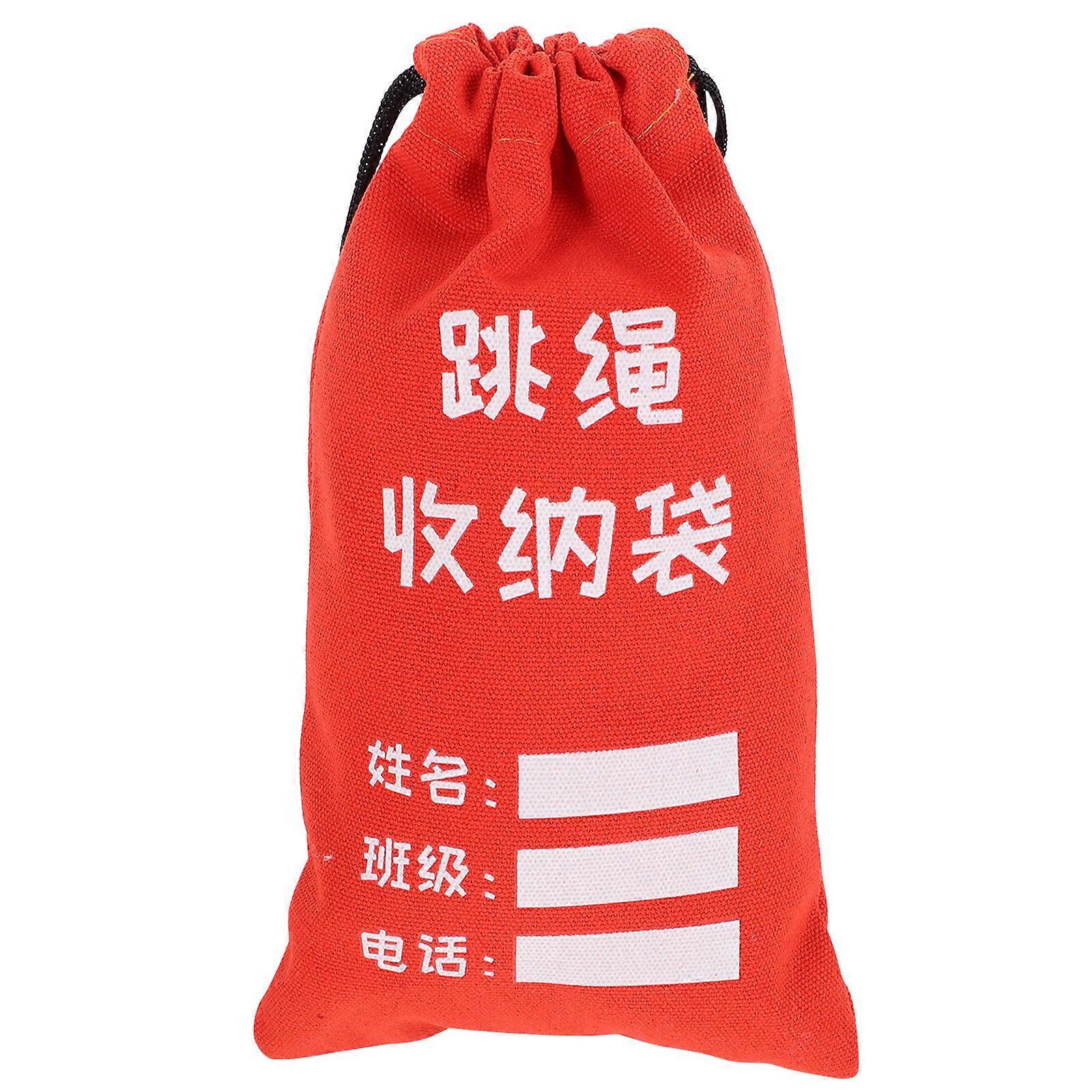 Jump Rope Storage Bag Canvas Drawstring for Storage Orange Thick Canvas