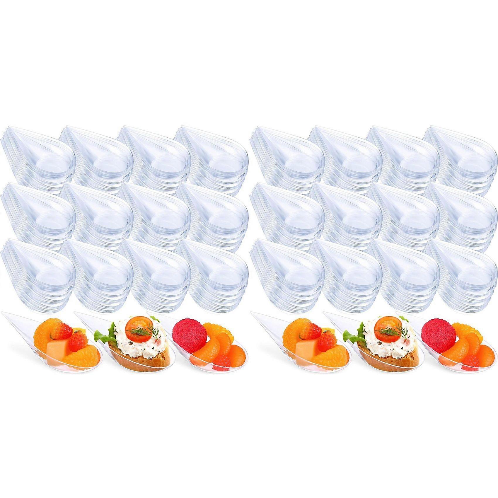 200PCS Unbreakable Drop Appetizer Plates Tableware Reusable Plastic Tasting Cup Sauce Dish Ice Cream Cup Caviary A