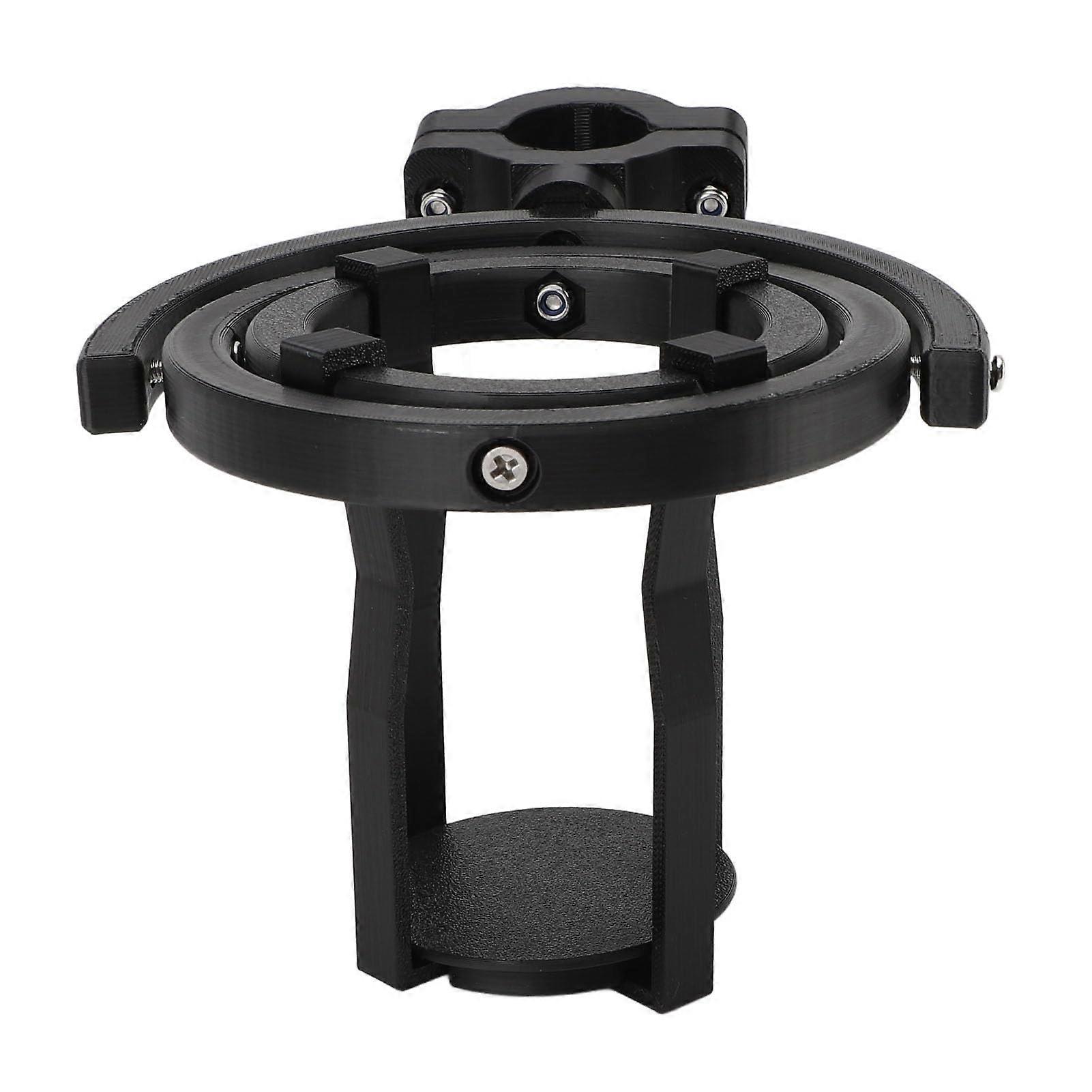 Gyroscopic Cup Holder with Self Leveling Spillproof Design and 360° Adjustable Clamp for Bike and Scooter (Black)