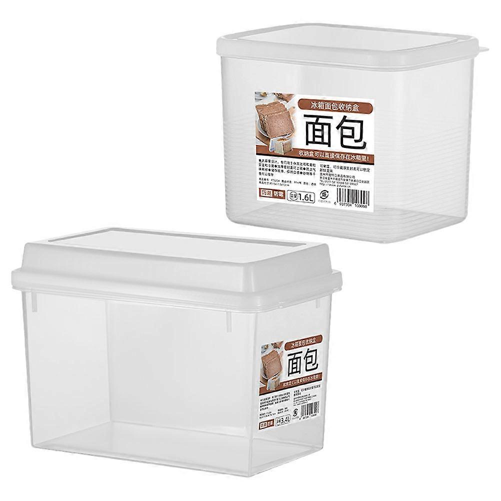 Transparent Bread Box for Bread Storage 2Pcs Airtight Plastic Container