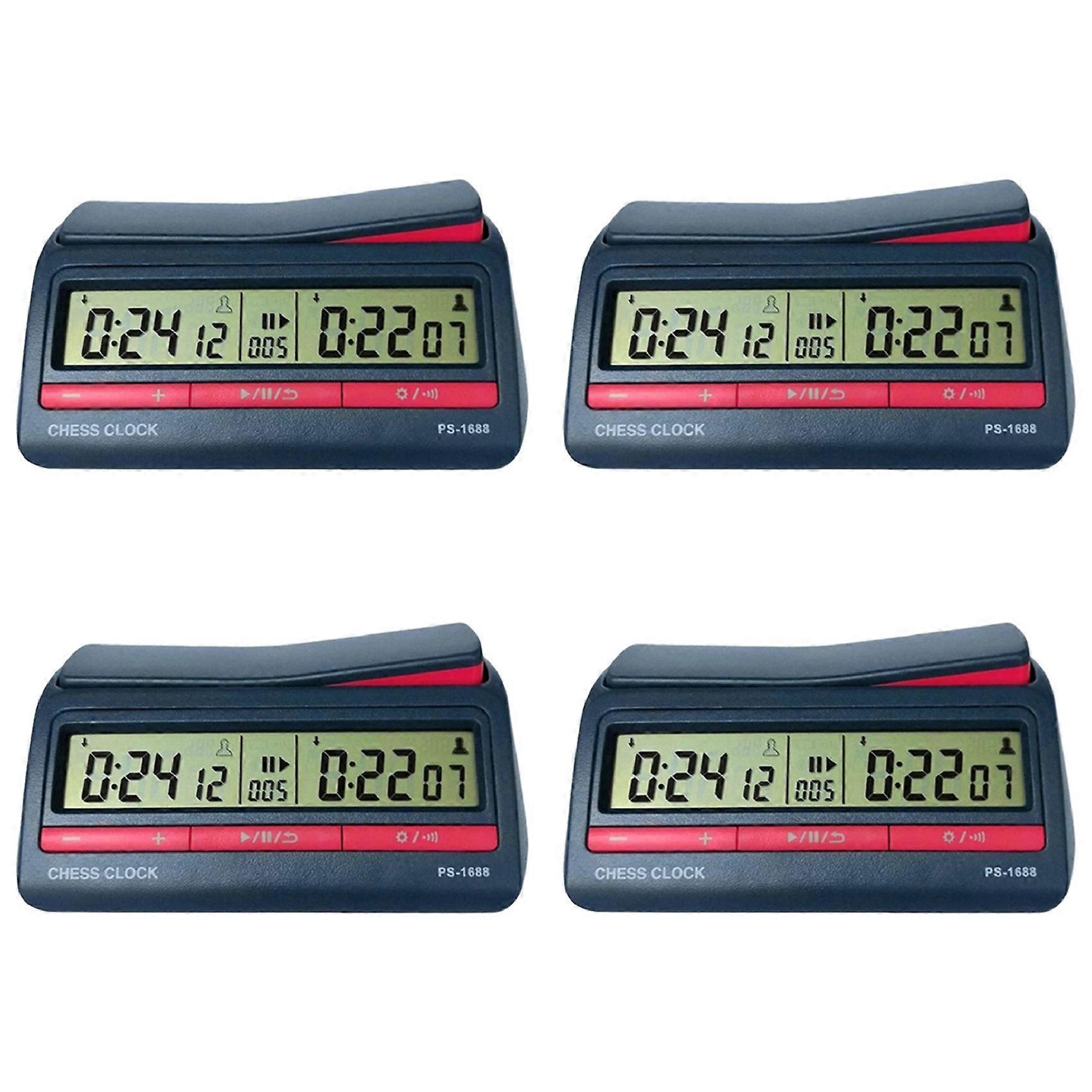 4X Professional Advanced Chess Digital Timer Chess Clock Count Up Down Board Game Clock PS-1688
