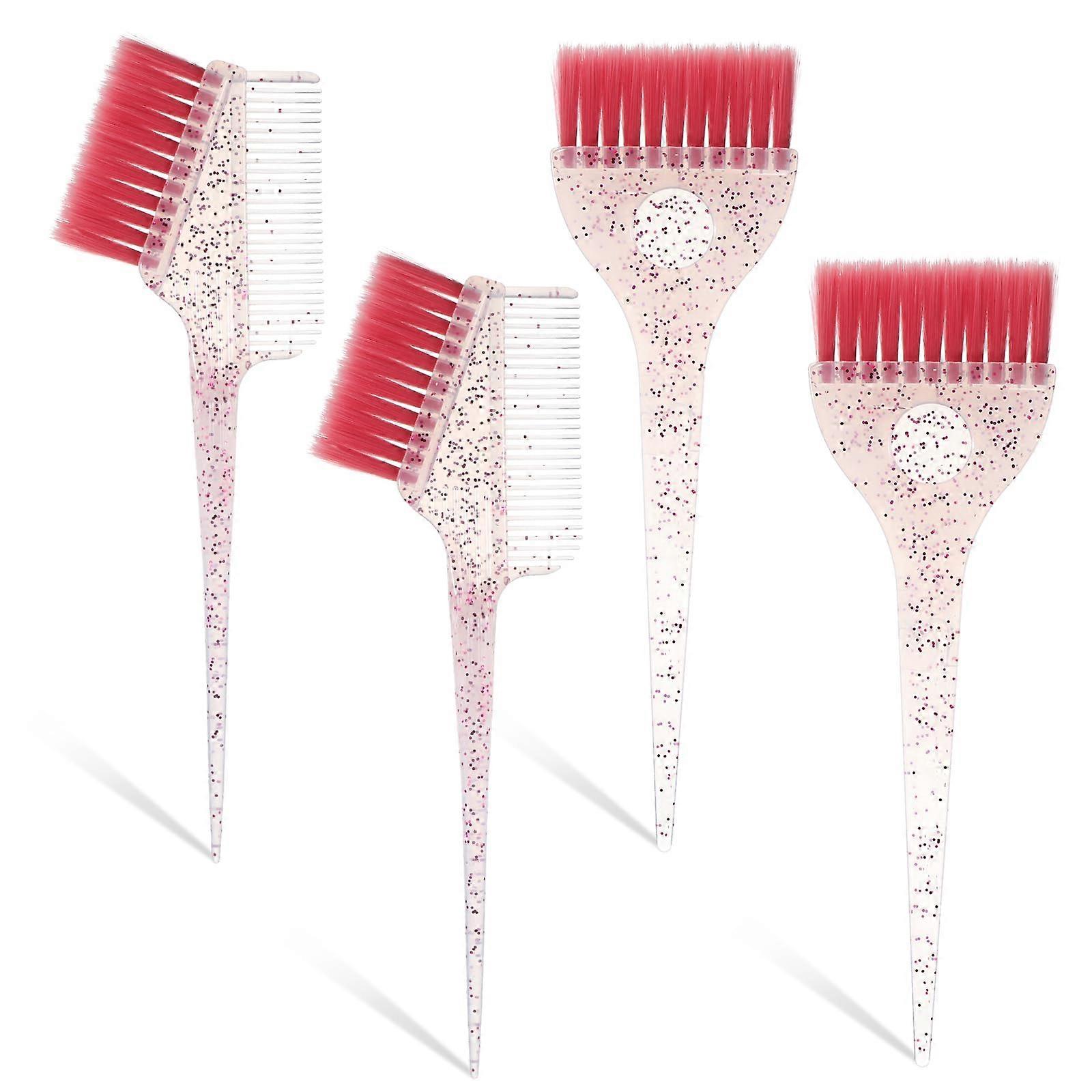 4 Pcs Hair Dye Brush Set with Pointed Handle for Precise Root and Hairline Application