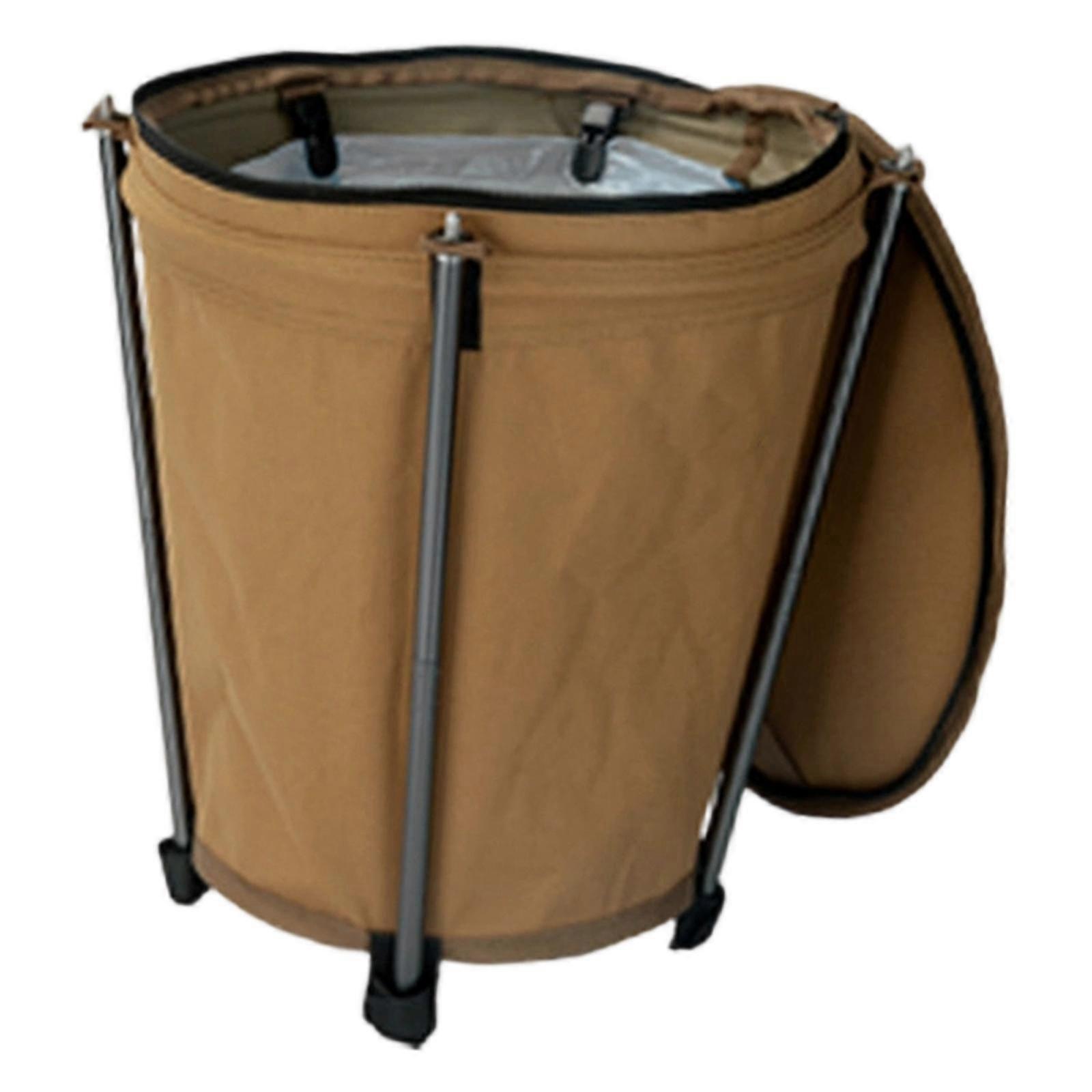 Camping Trash Can Container Storage Bin Stable Outside 20L Capacity Portable