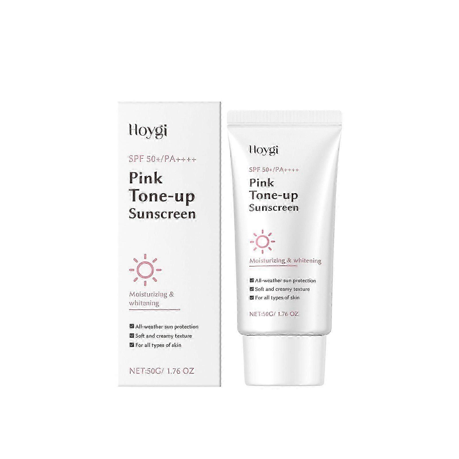 Pink Brightening SPF Moisturizer - Broad Spectrum UVA/UVB Protection, Deep Hydrating Sunblock for Summer, Gentle Daily Use, 50g