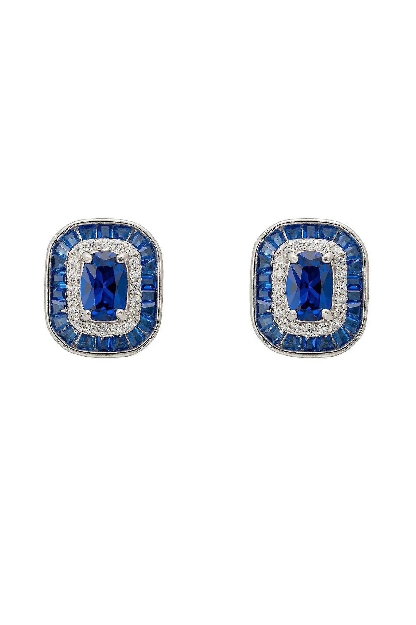 Latelita Sapphire Silver Stud Earrings for Women