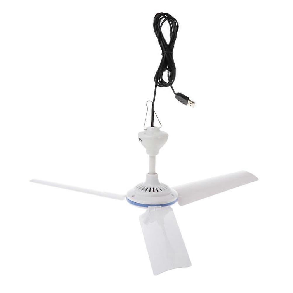 Portable Ceiling Fan with 3 for Home Use White Plastic 12V USB Powered