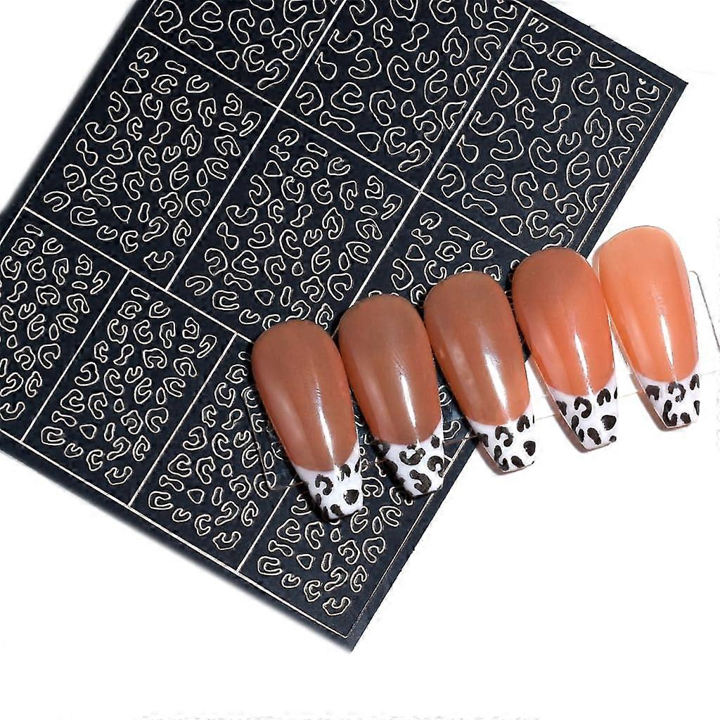 Leopard Nail Art Stickers with Irregular Templates for Winter Manicure and Quick Intricate Designs