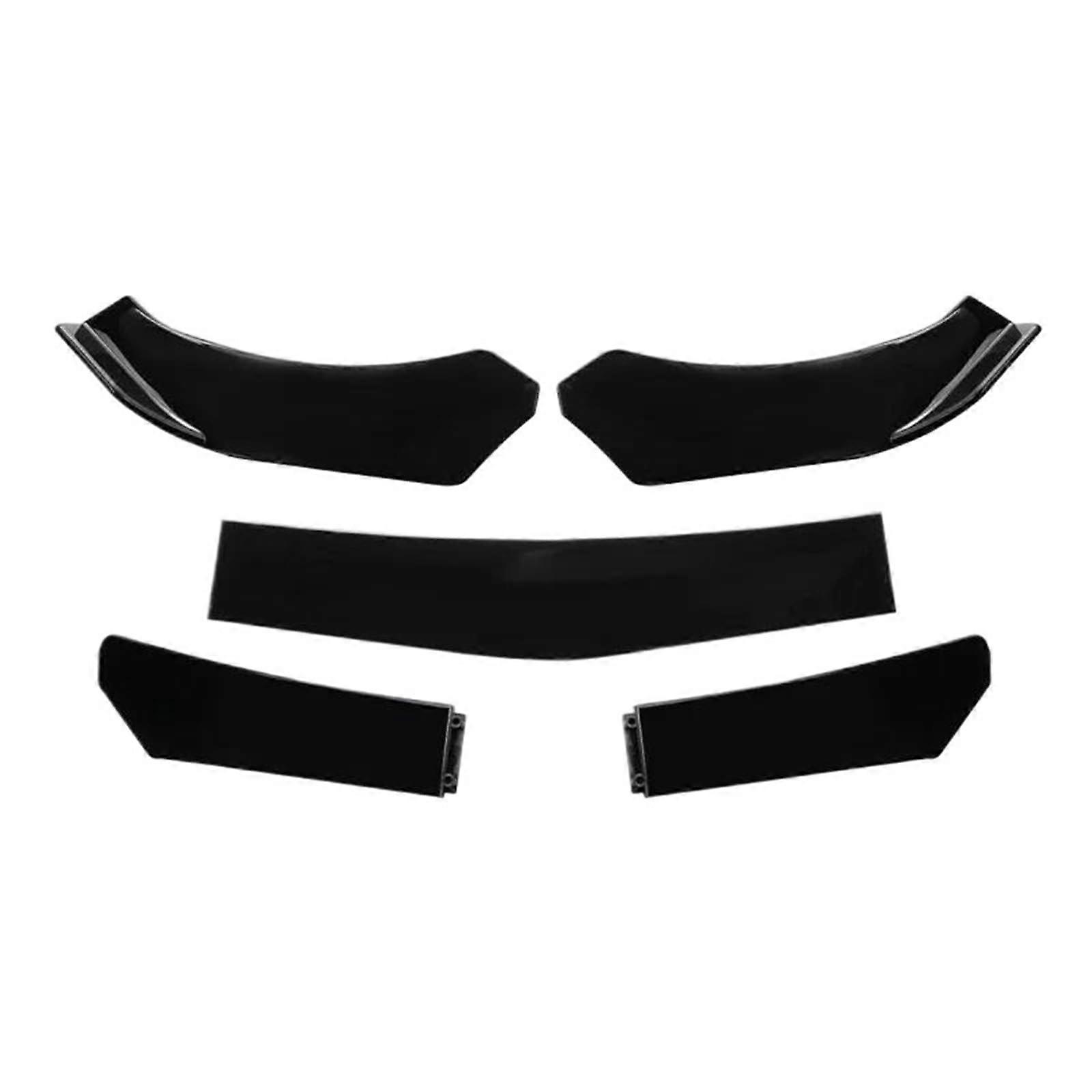 Universal Car Front Lip Spoiler Splitter Kit 5pcs ABS Bumper Protector for Sport Style