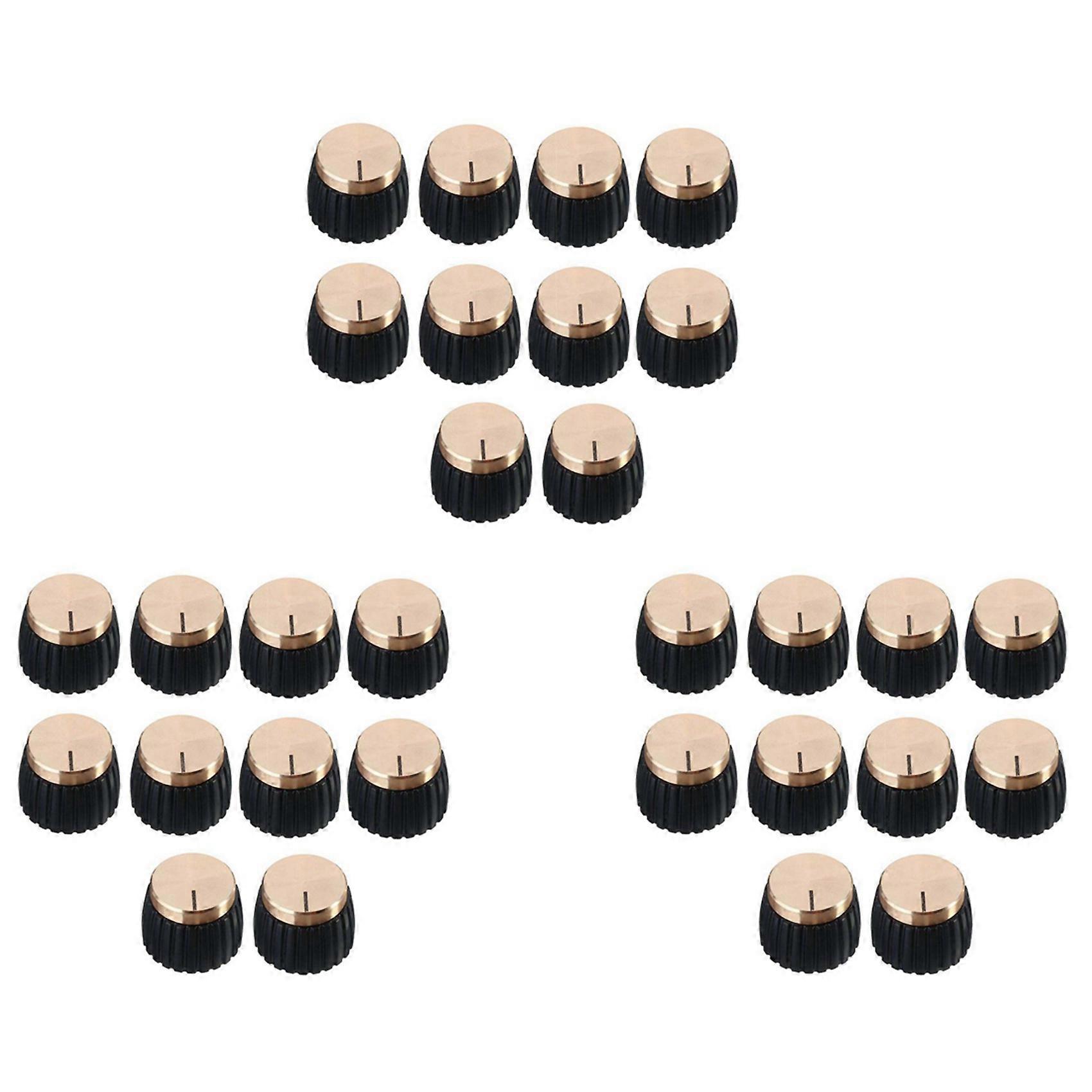30Pcs Guitar AMP Amplifier Knobs Push-on Black+Gold Cap for Marshall Amplifier