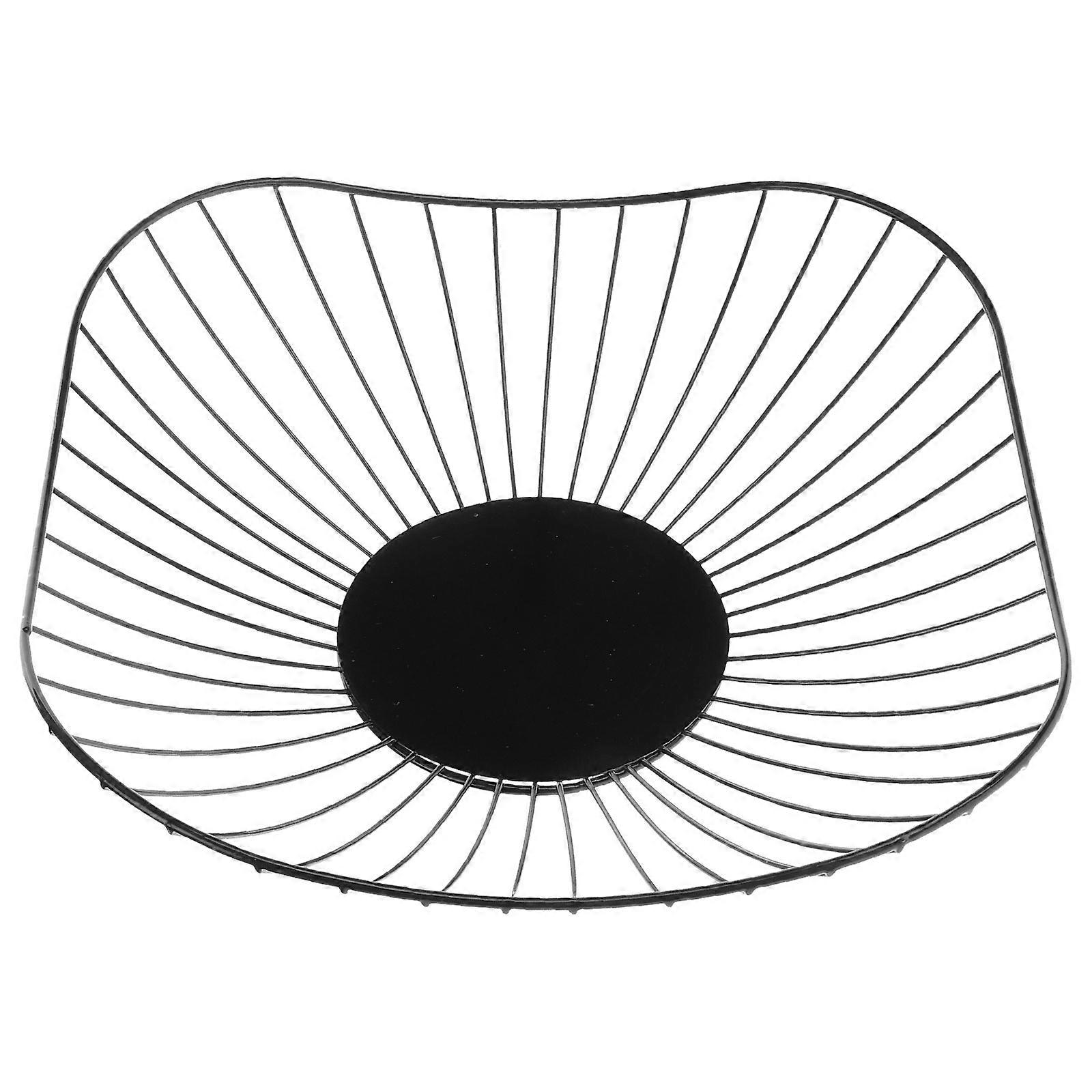 Iron Art Dish Container for Fruit 1Pcs Black Creative Snack Plate Holder