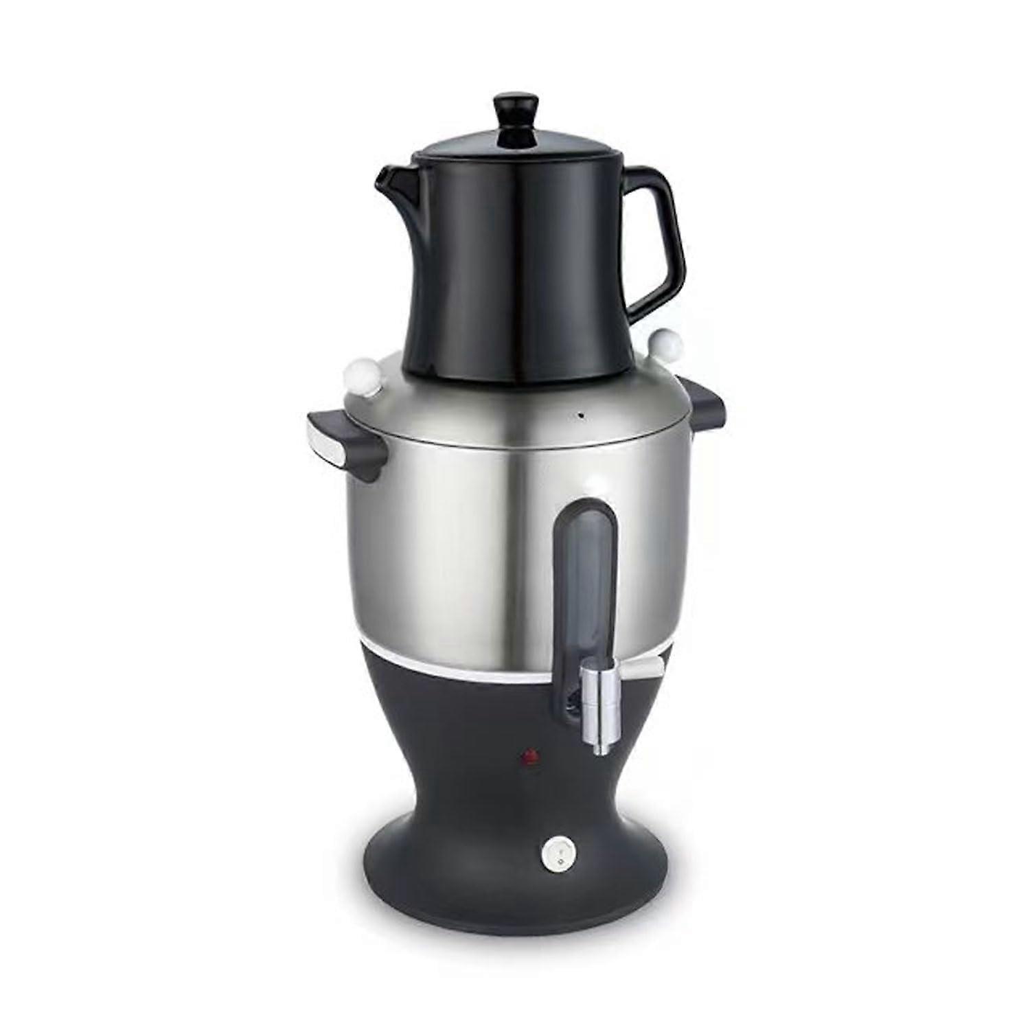 Electric Samovar Tea Maker 6L Stainless Steel Double Pot Kettle with Infuser and Keep Warm Function