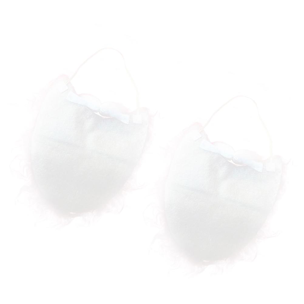 Santa White Beard Curly Wig and Beard for Christmas Performance Props 2Pcs