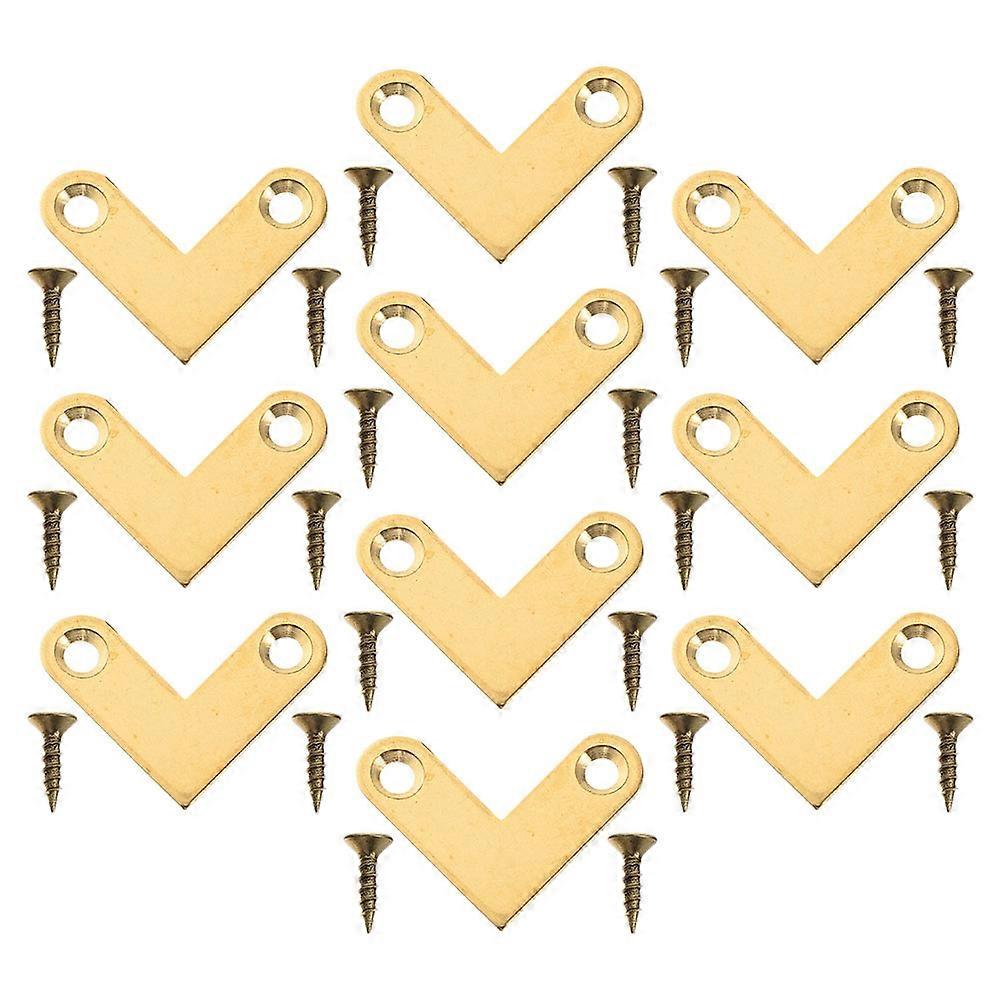 Copper L Shape Corner Brackets for Connecting Picture Frames 10Pcs Golden