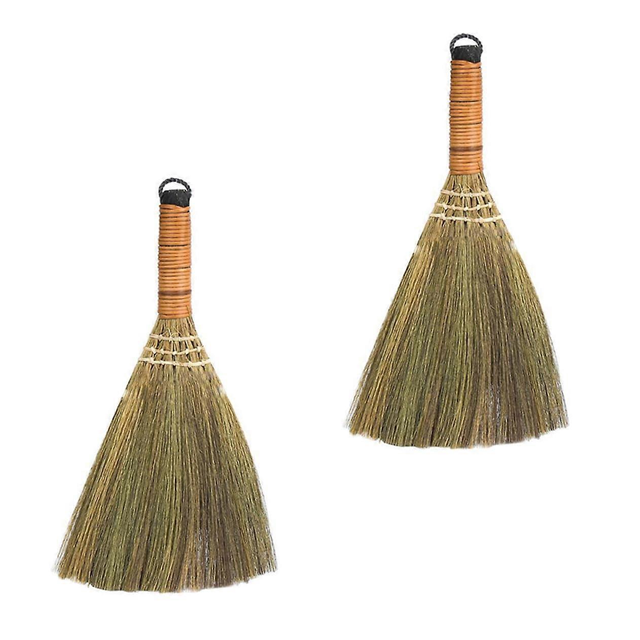 2Pcs Cleaning Broom Set with Durable Bristles, Lightweight Handheld Design for Efficient Indoor Sweeping