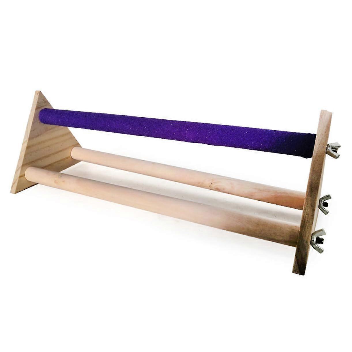 Wooden Parrot Perch Triangle Bird Cage Stand for Training and Resting Platform Random Color