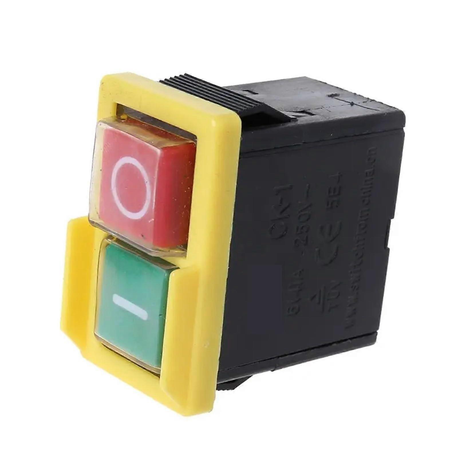 250V 6A Waterproof Push Button Switch for Drilling Machine Electromagnetic Control Box