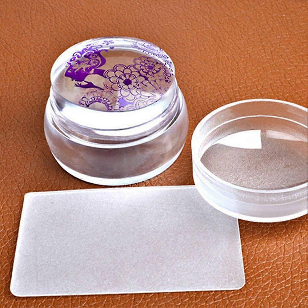Nail Stamper Set Clear Silicone for Precise Nail Art Transfer with Scraper DIY Stamping Tools