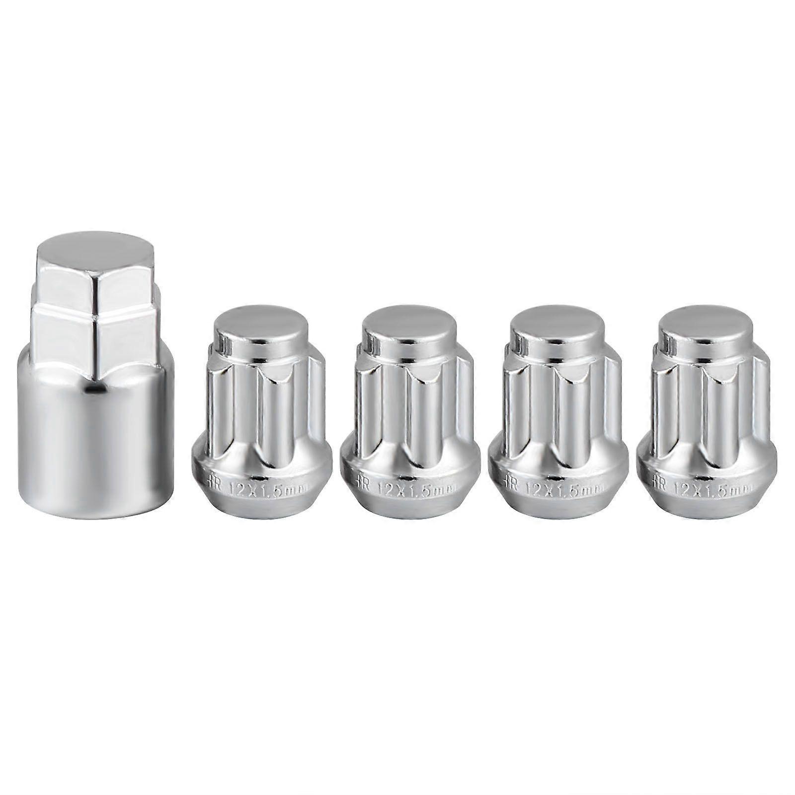 4pcs Universal Wheel Lock Lug Nuts Anti Theft Locking Nuts with 1pc Sleeve