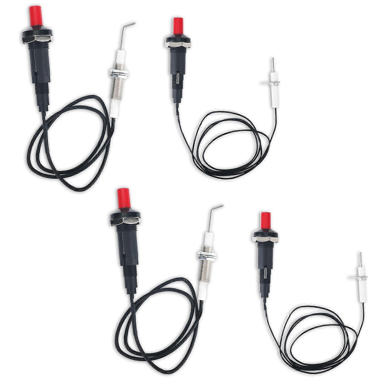 Propane Piezo Igniter Kit with Ceramic Electrode, Reliable Push Button Gas Grill Fireplace Replacement