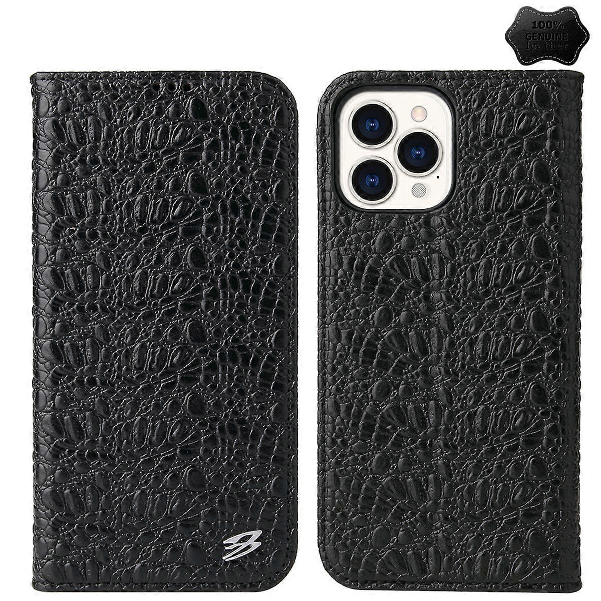 Fierre Shann Crocodile Texture Magnetic Leather Phone Case
