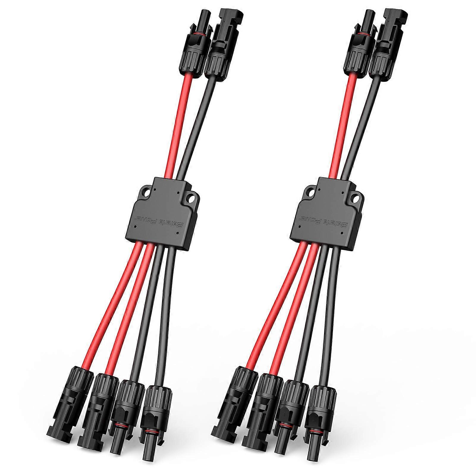 Solar Panel Connectors MC4 Y Splitter IP68 Waterproof Parallel Adapter for 2 Solar Panels 2PCS