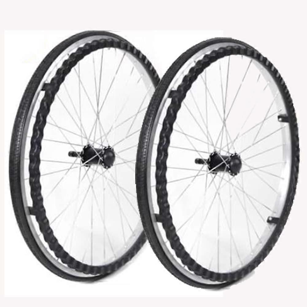 24 Inch Solid NonSlip Wheelchair Replacement Wheel with 12mm Bearings, Durable Rear Assembly