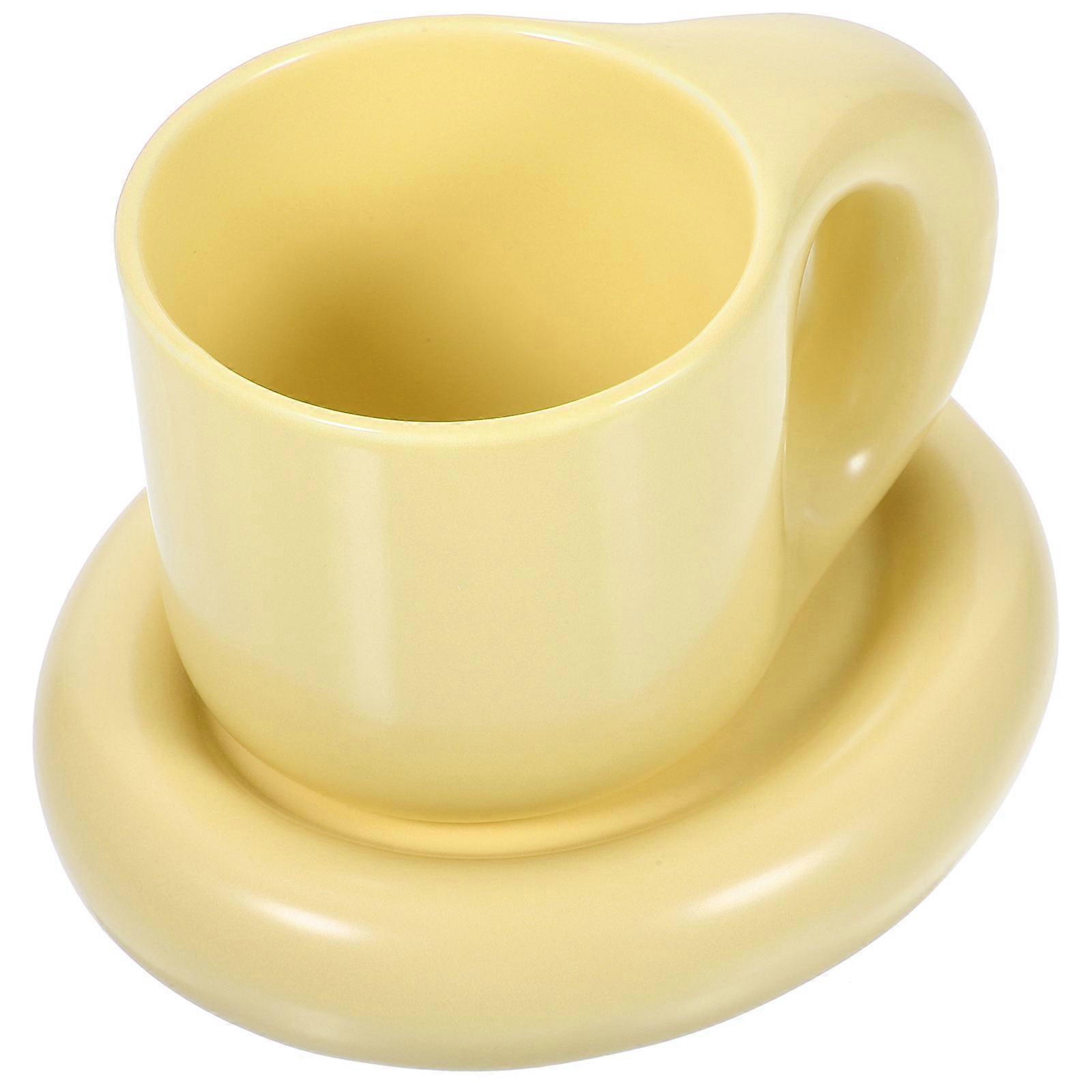 Ceramic Coffee Cup with Saucer for Hot Beverage Drinking Set