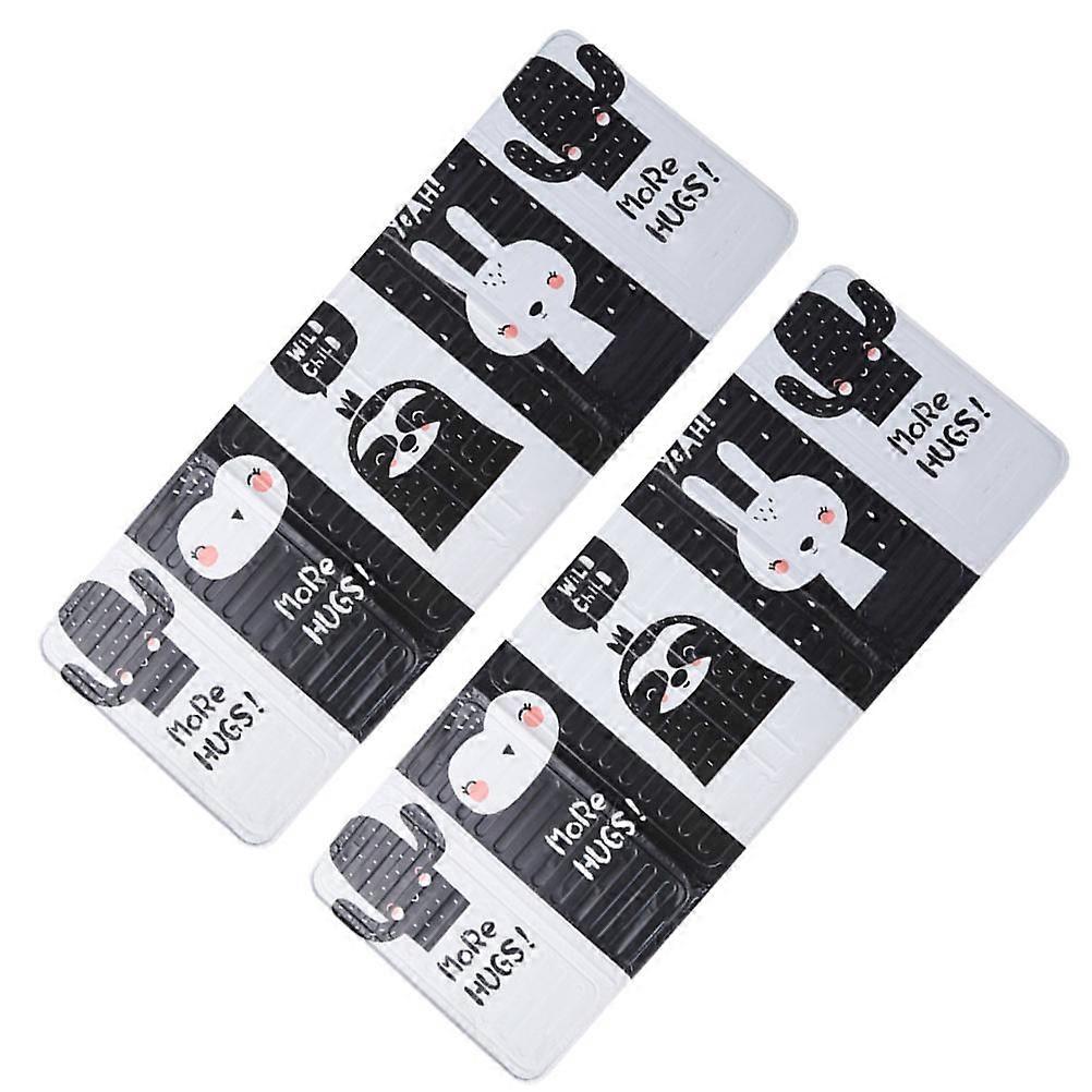 Aluminum Foil Printing Oil Baffles Rectangular Anti-splash Screen Simple and Practical Kitchen Use 84X32.5X0.3CM 2Pcs