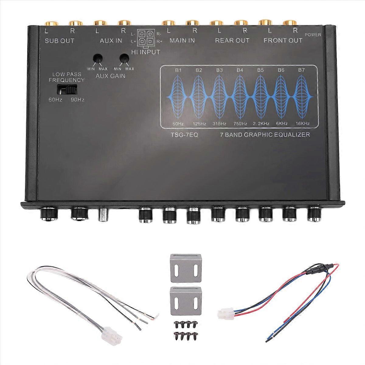 7 Band Car Equalizer Audio EQ Tuning Crossover Amplifier Parametric Car Preamplifier Audio Equalizer