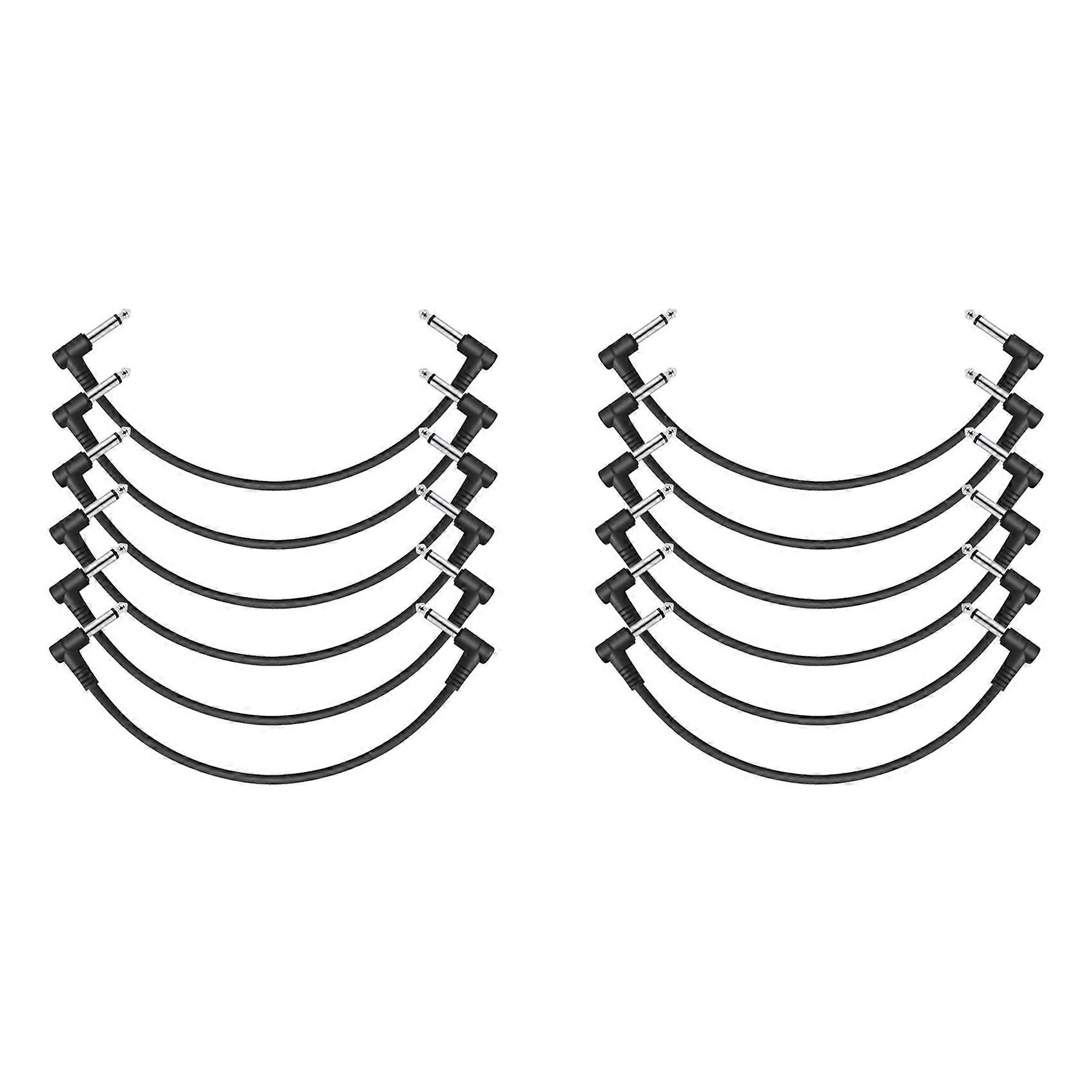 Guitar Patch Cable Guitar Effect Pedal Cables,Black 12 Pack 30cm