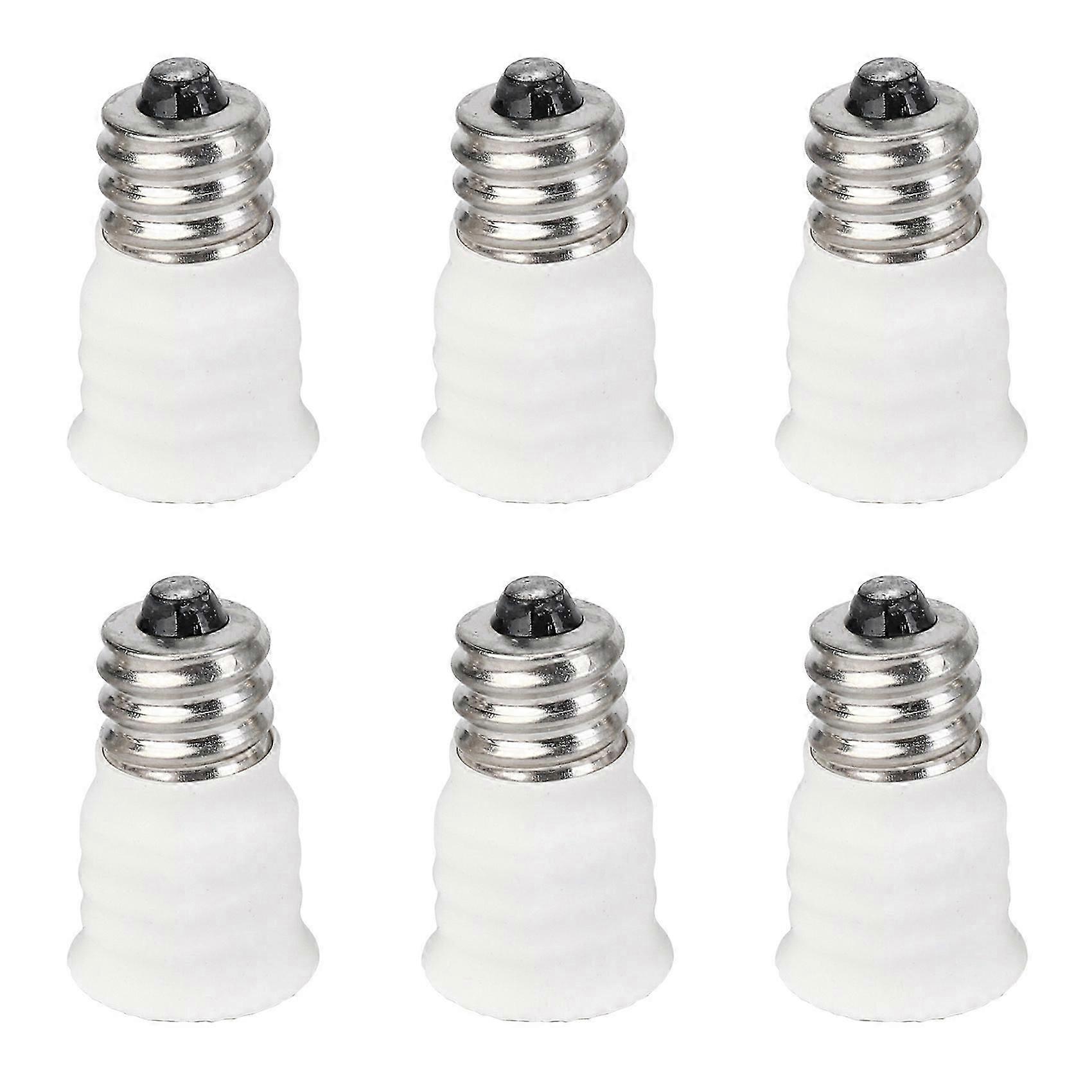 6x E12 til E14 hvit pærekonverter LED-lysholderlampeadapter