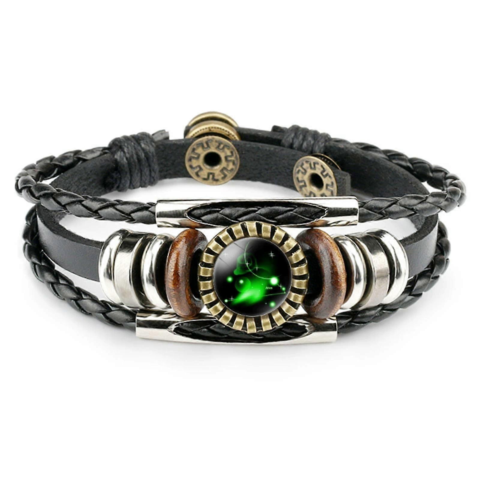 Adjustable Constellation Leather Bracelet, 12-Pack